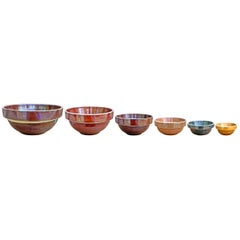 Set of Six Early 20th Century Stoneware Mixing Bowls