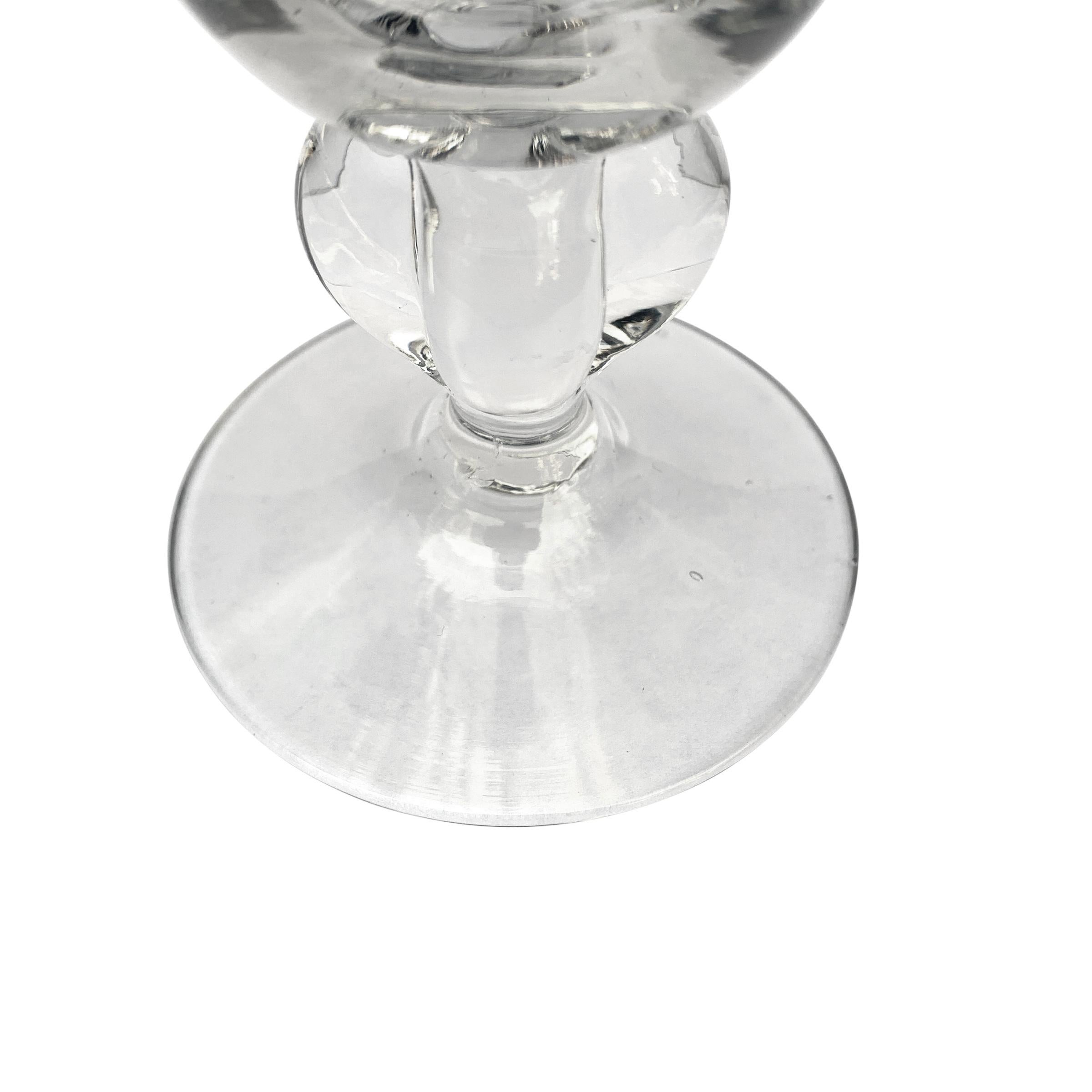 Set of Six Early 20th Century Swedish Crystal Wine Glasses 3
