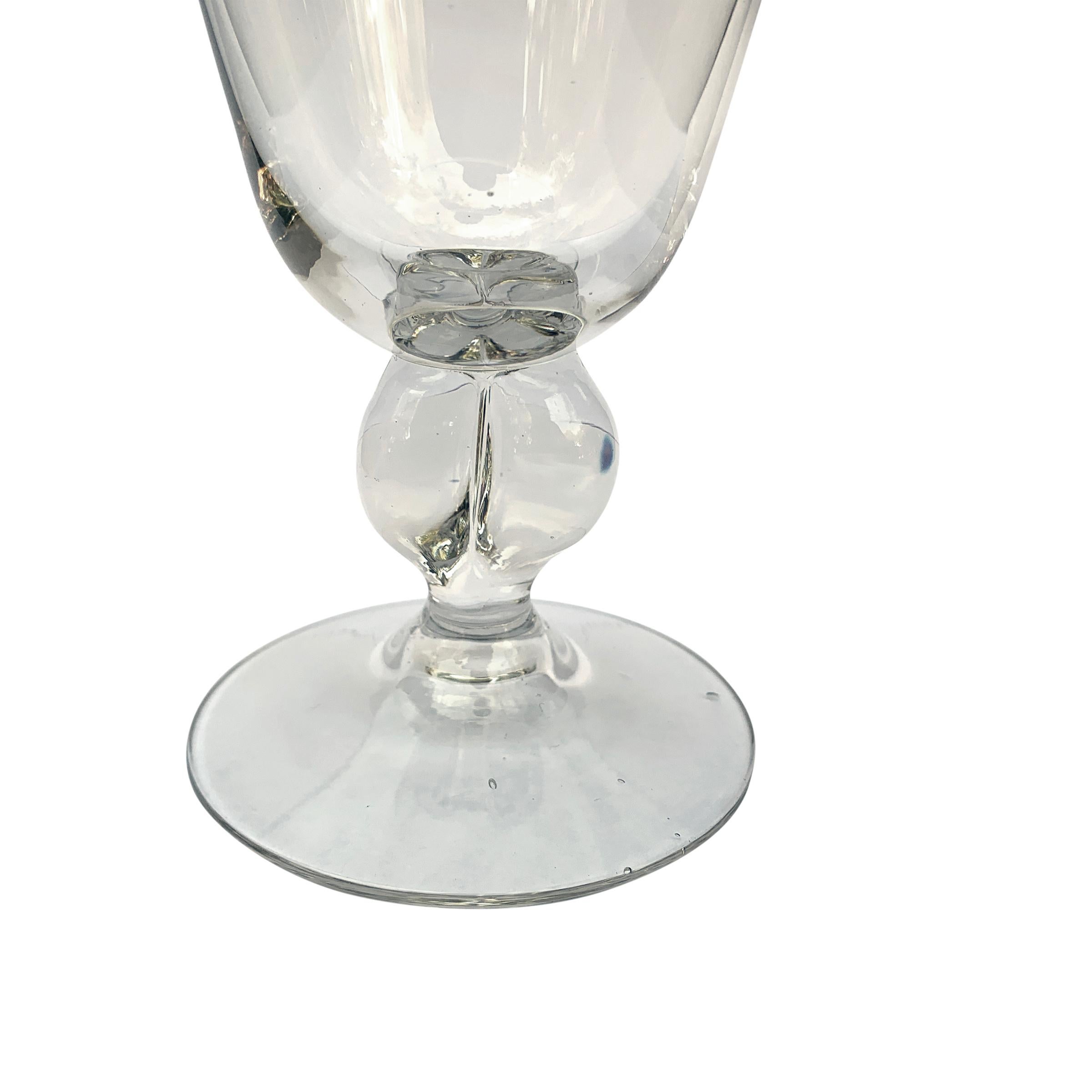 Mid-20th Century Set of Six Early 20th Century Swedish Crystal Wine Glasses