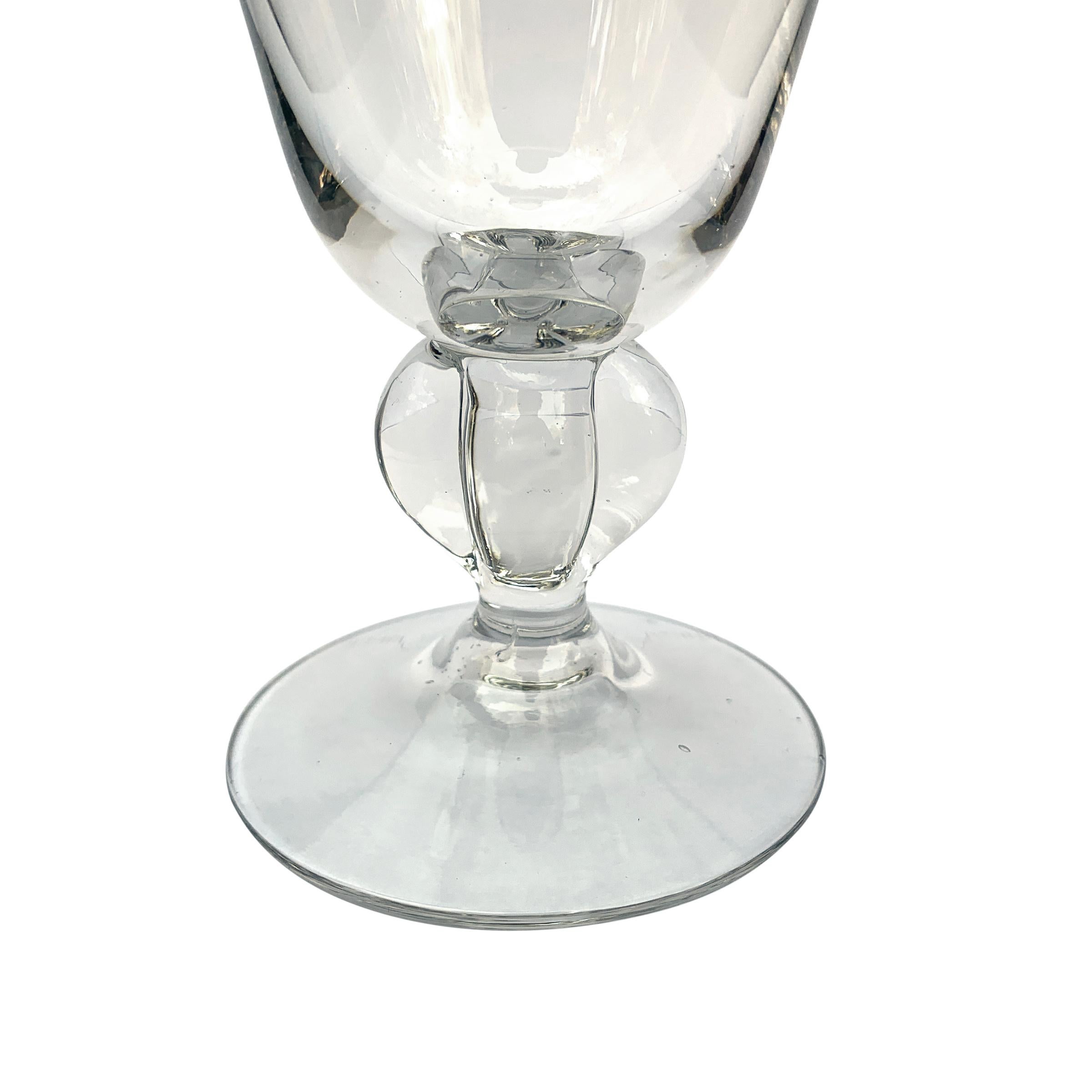 Set of Six Early 20th Century Swedish Crystal Wine Glasses 1