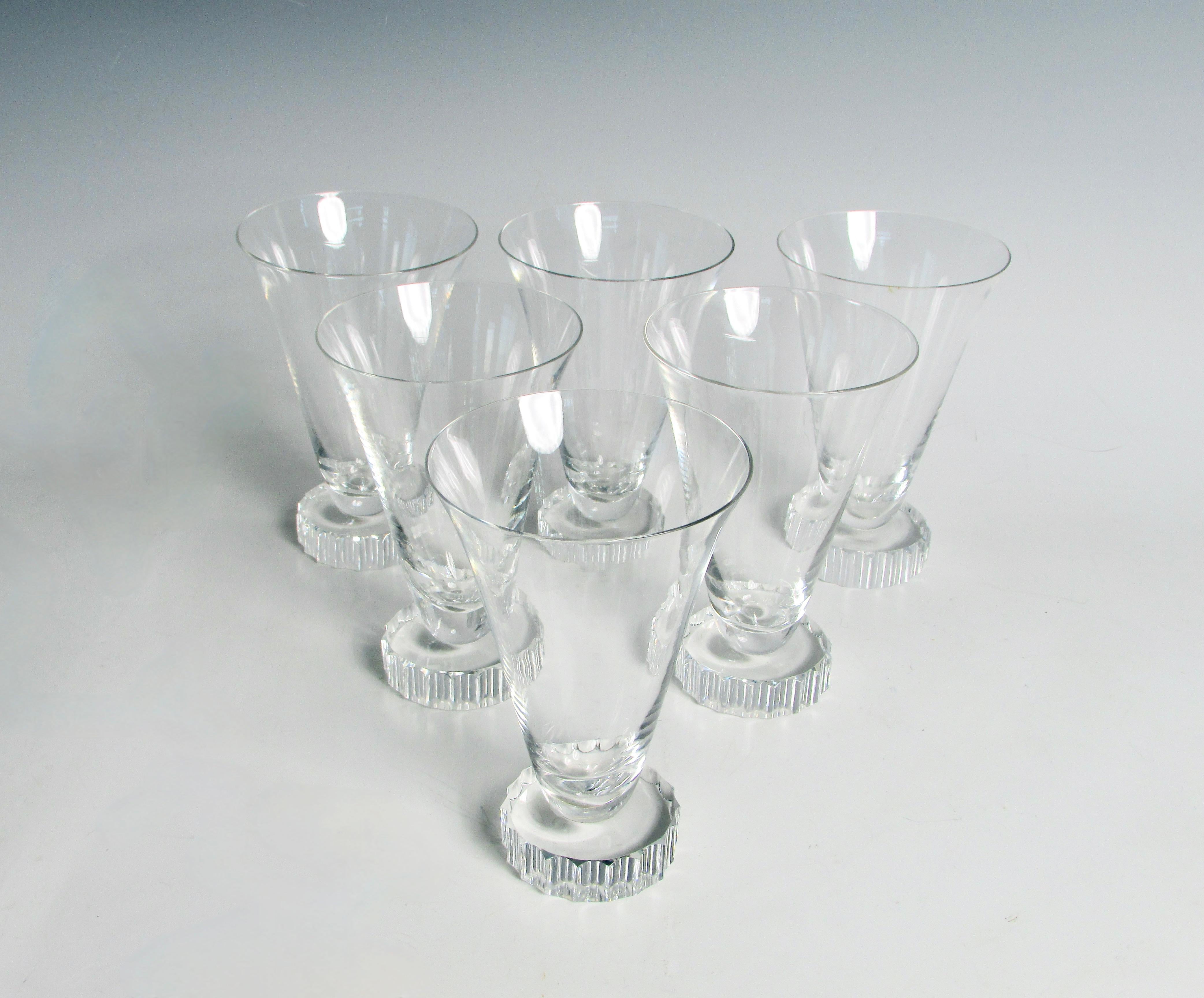 Early 20th Century Set of Six Early Art Deco Libby Water or Cocktail Glasses