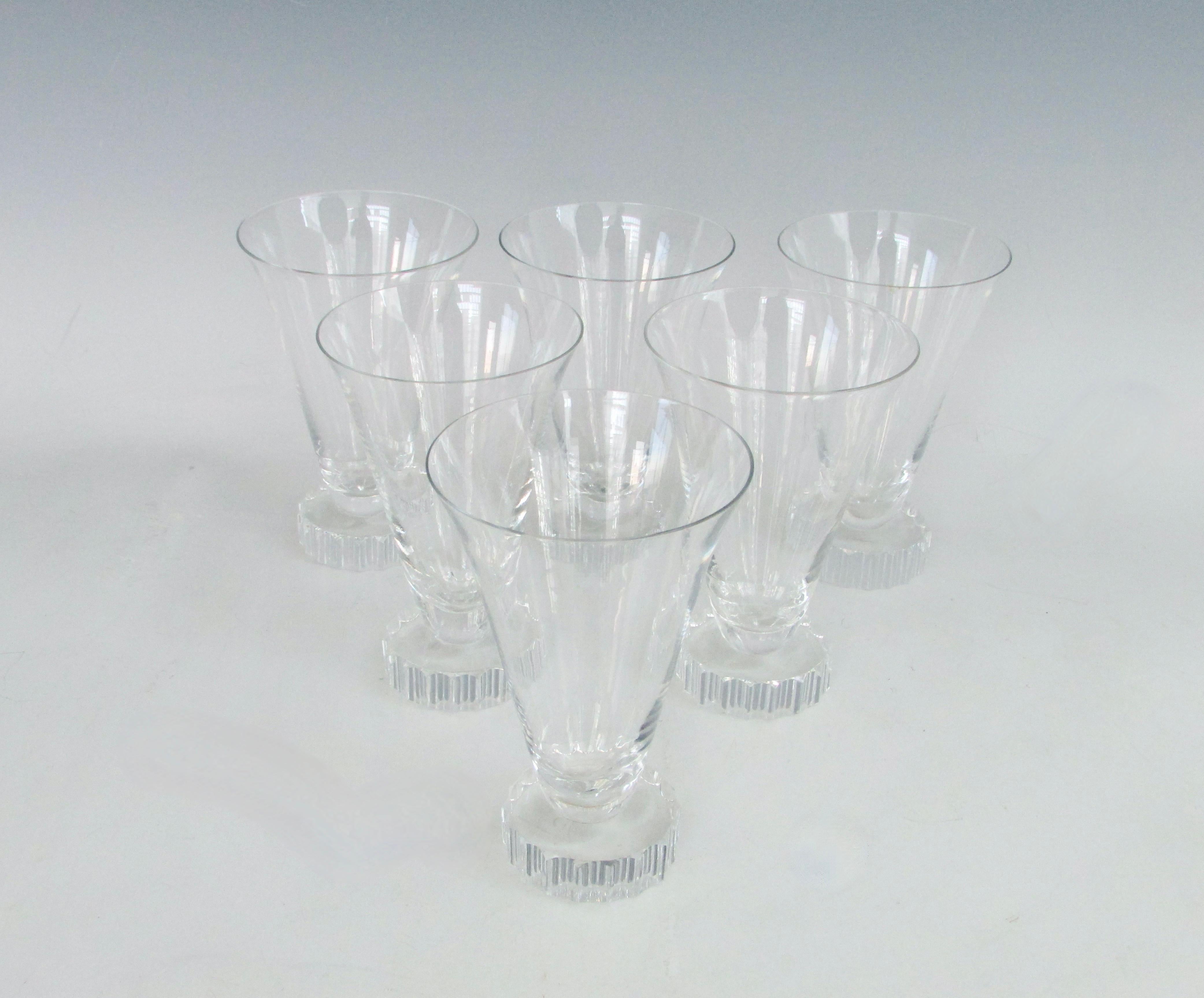Set of Six Early Art Deco Libby Water or Cocktail Glasses For Sale 1