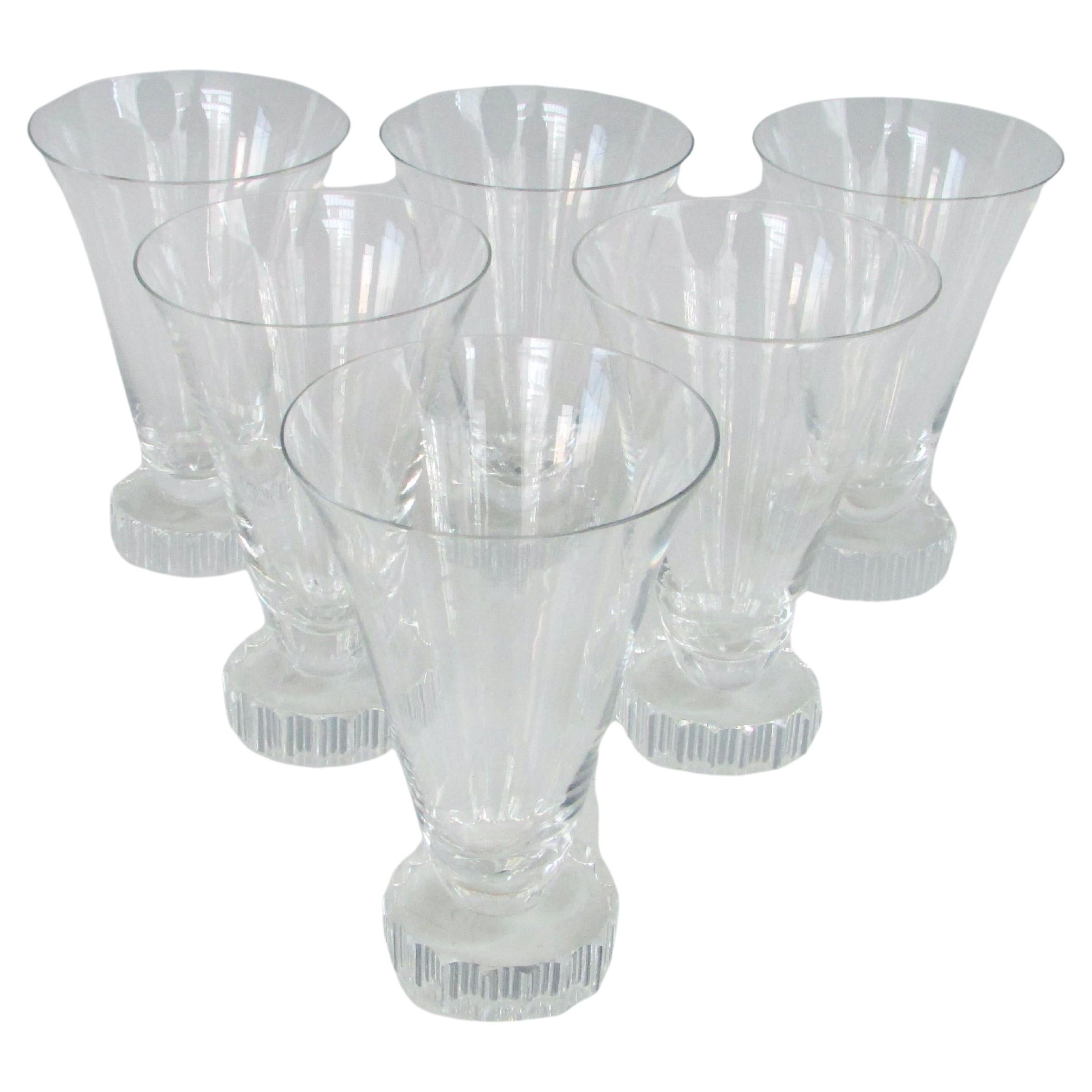 Set of Six Early Art Deco Libby Water or Cocktail Glasses For Sale
