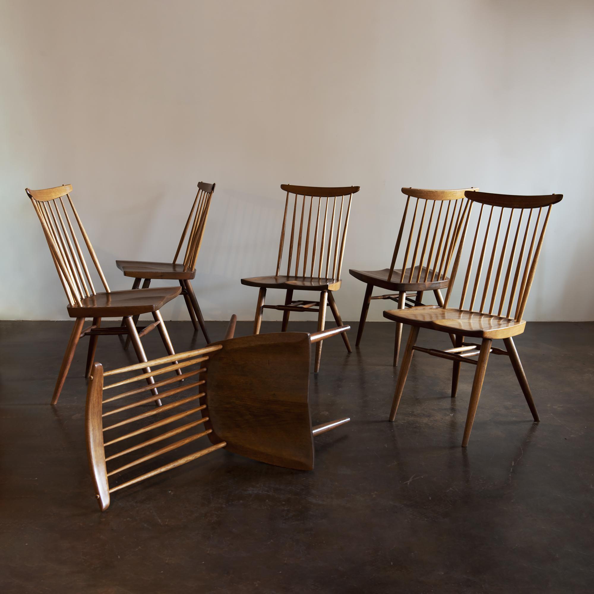 Organic Modern Set of Six Early George Nakashima New Chairs, United States, 1958