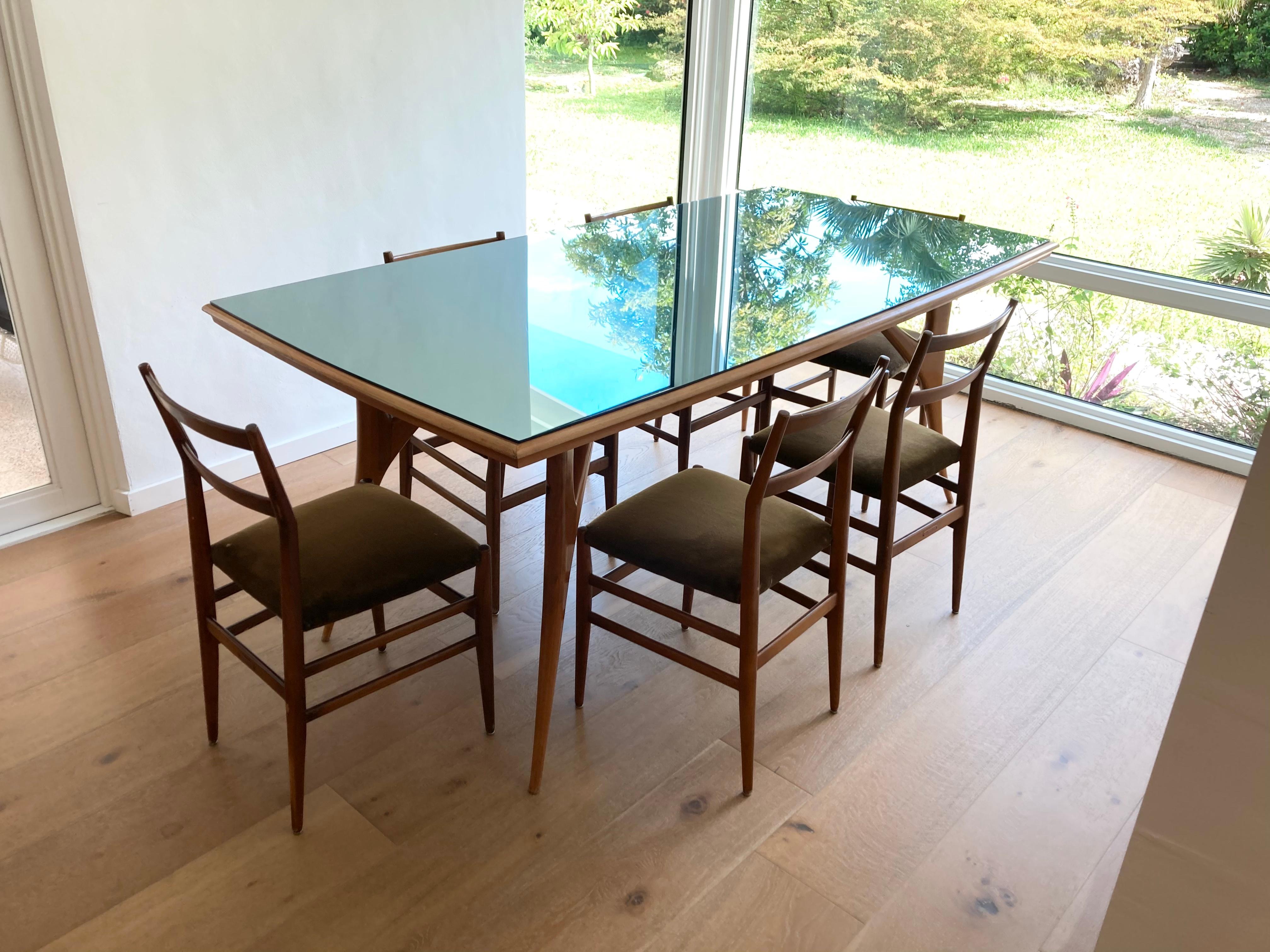 Set of Six Early Leggera Dining Chairs by Gio Ponti for Cassina 6