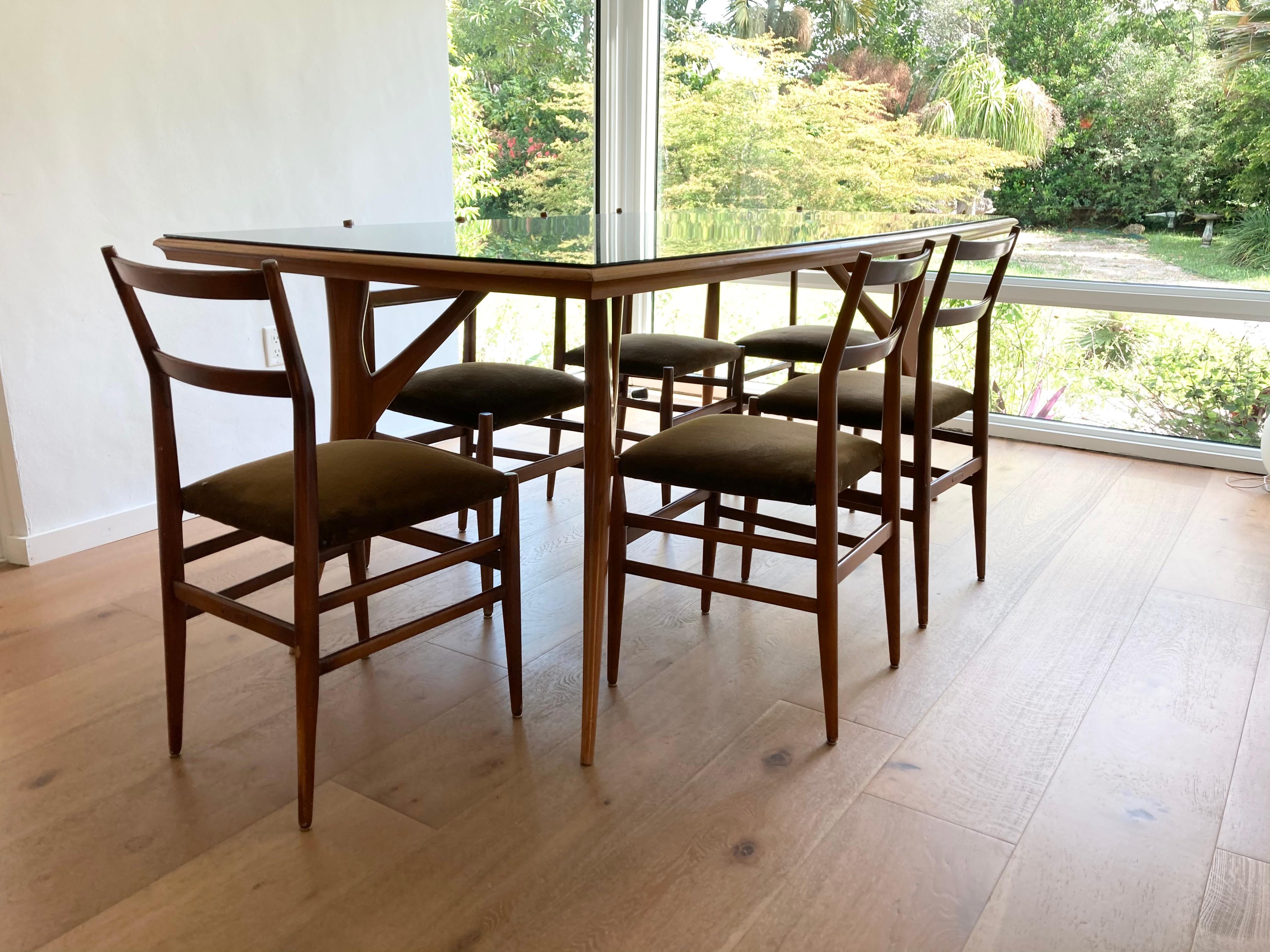 Set of Six Early Leggera Dining Chairs by Gio Ponti for Cassina 7