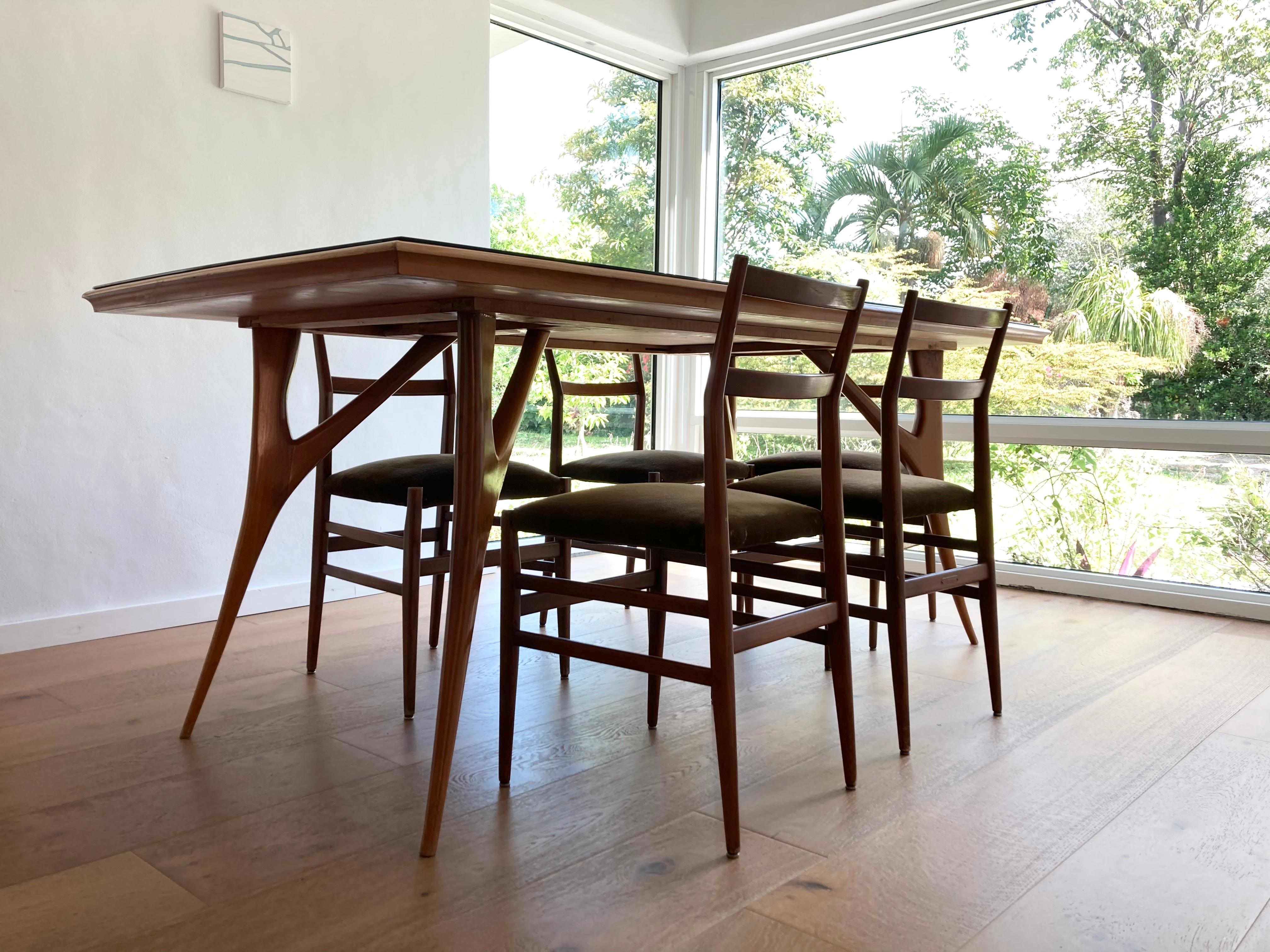 Set of Six Early Leggera Dining Chairs by Gio Ponti for Cassina 1