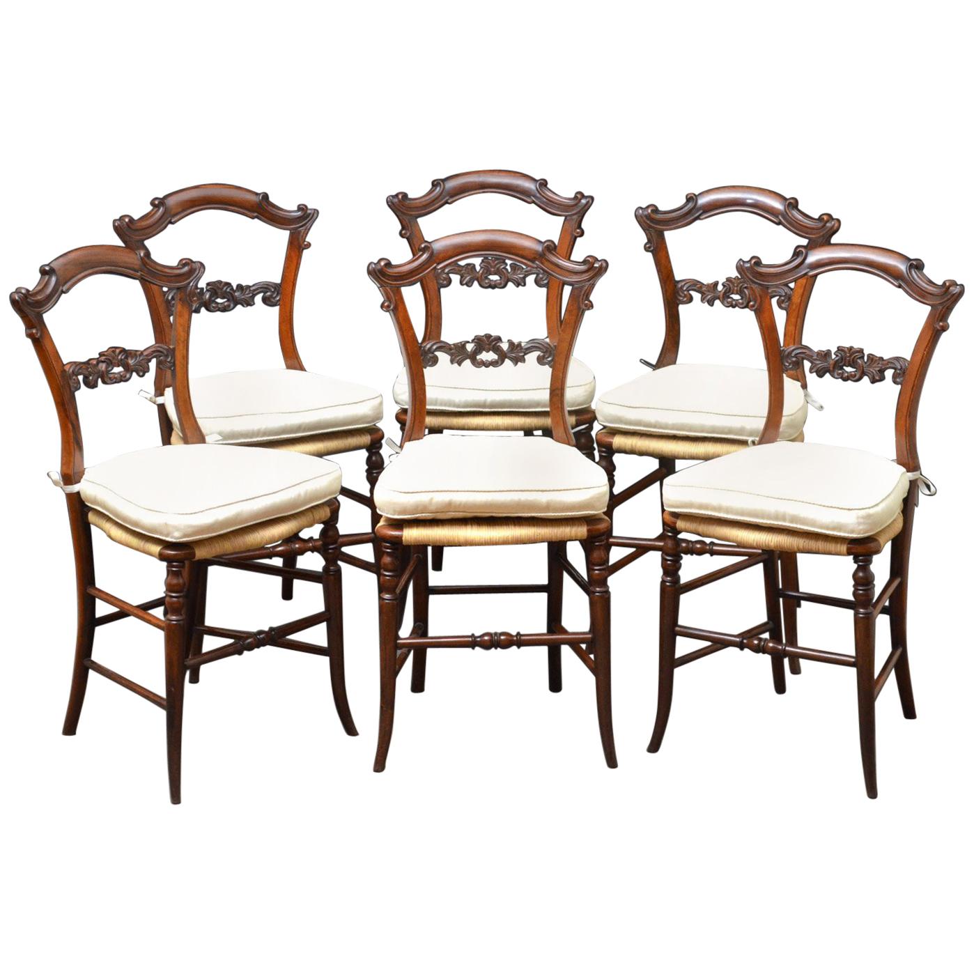 Set of Six Early Victorian Chairs in Rosewood