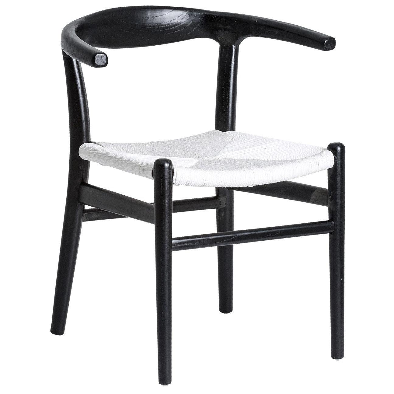 Elm Wood and White Rope 6 Dining Chairs Danish Design and Midcentury