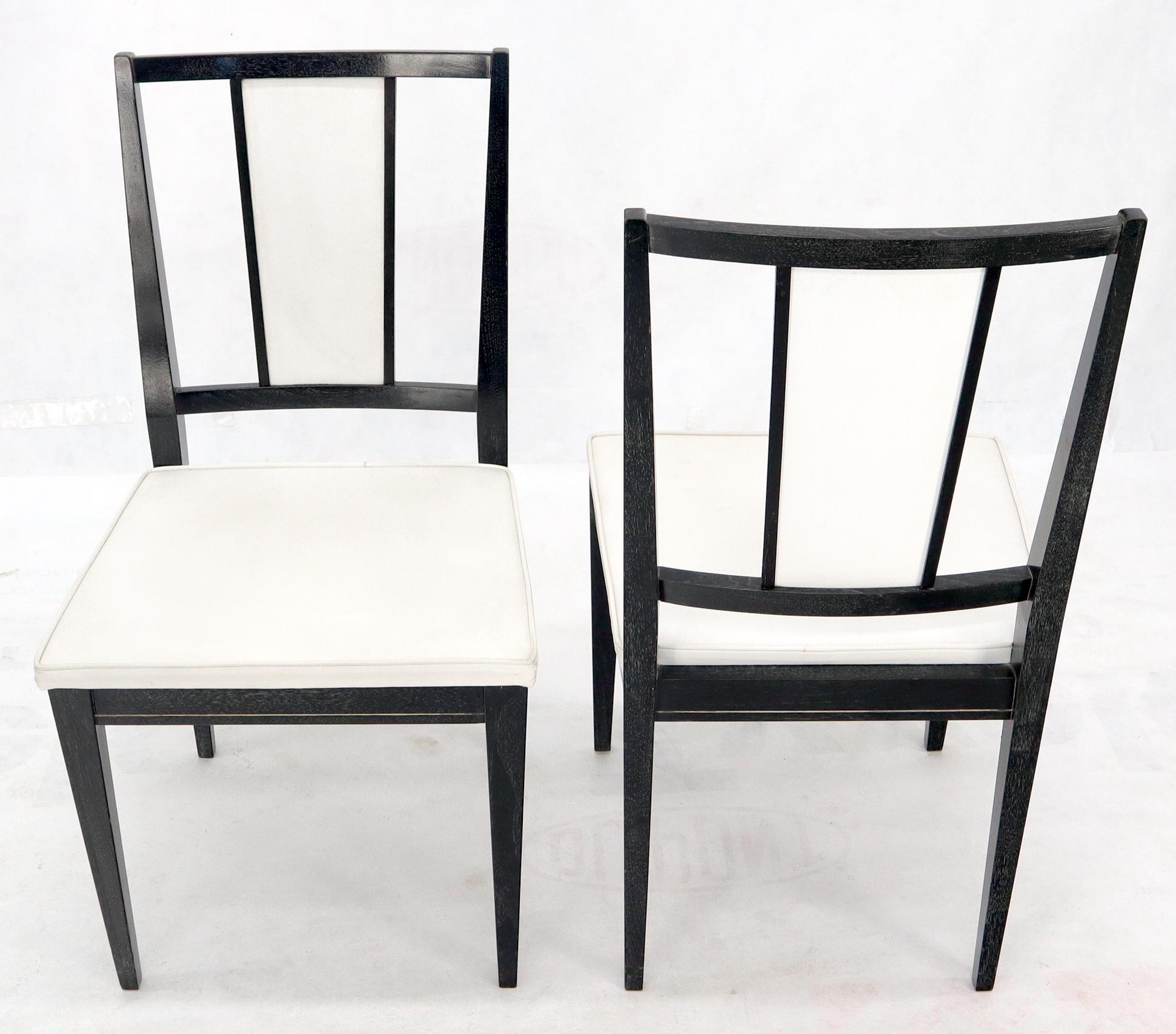 Set of Six Ebonized Cerused Walnut Dining Chairs For Sale 4