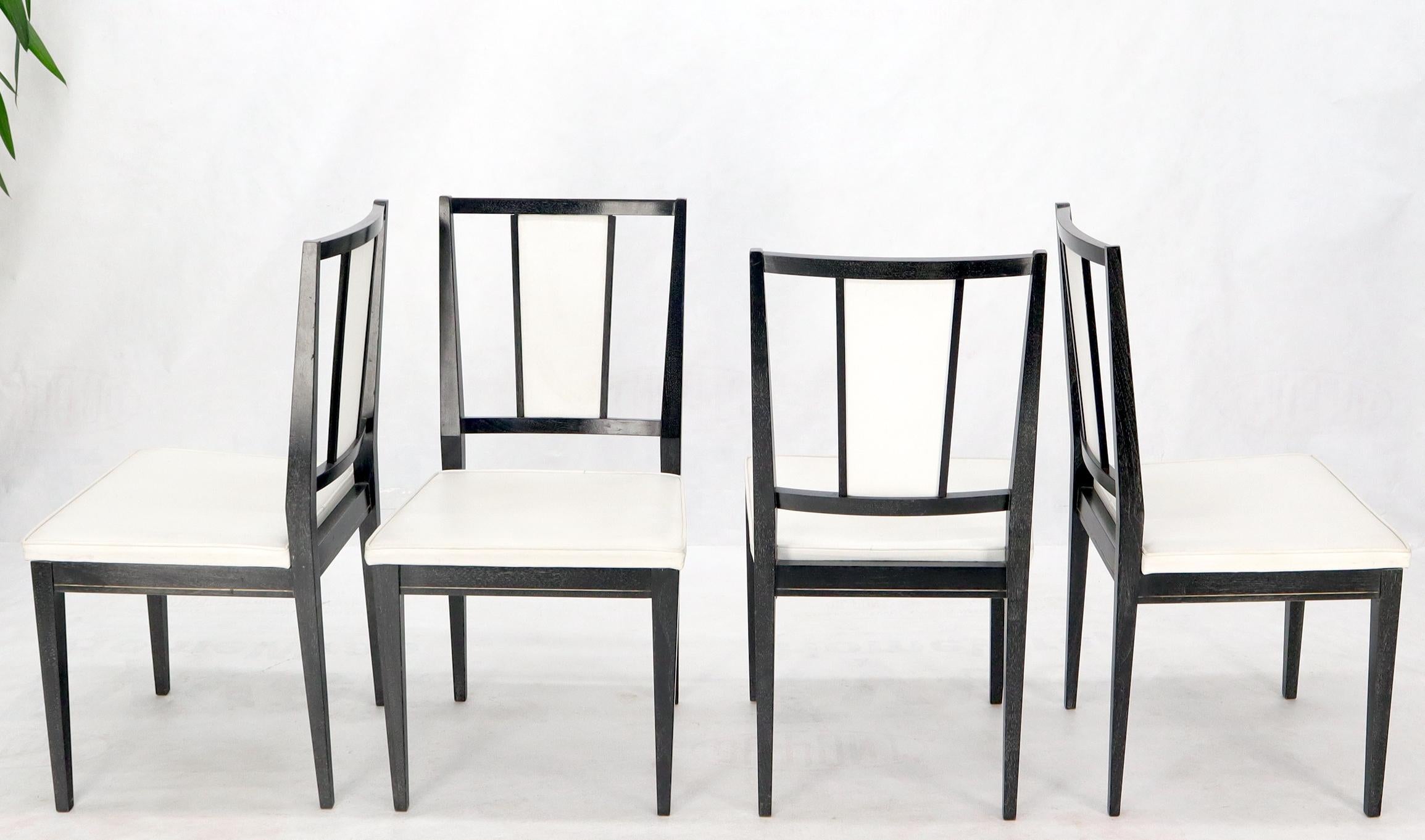 Set of Six Ebonized Cerused Walnut Dining Chairs For Sale 5