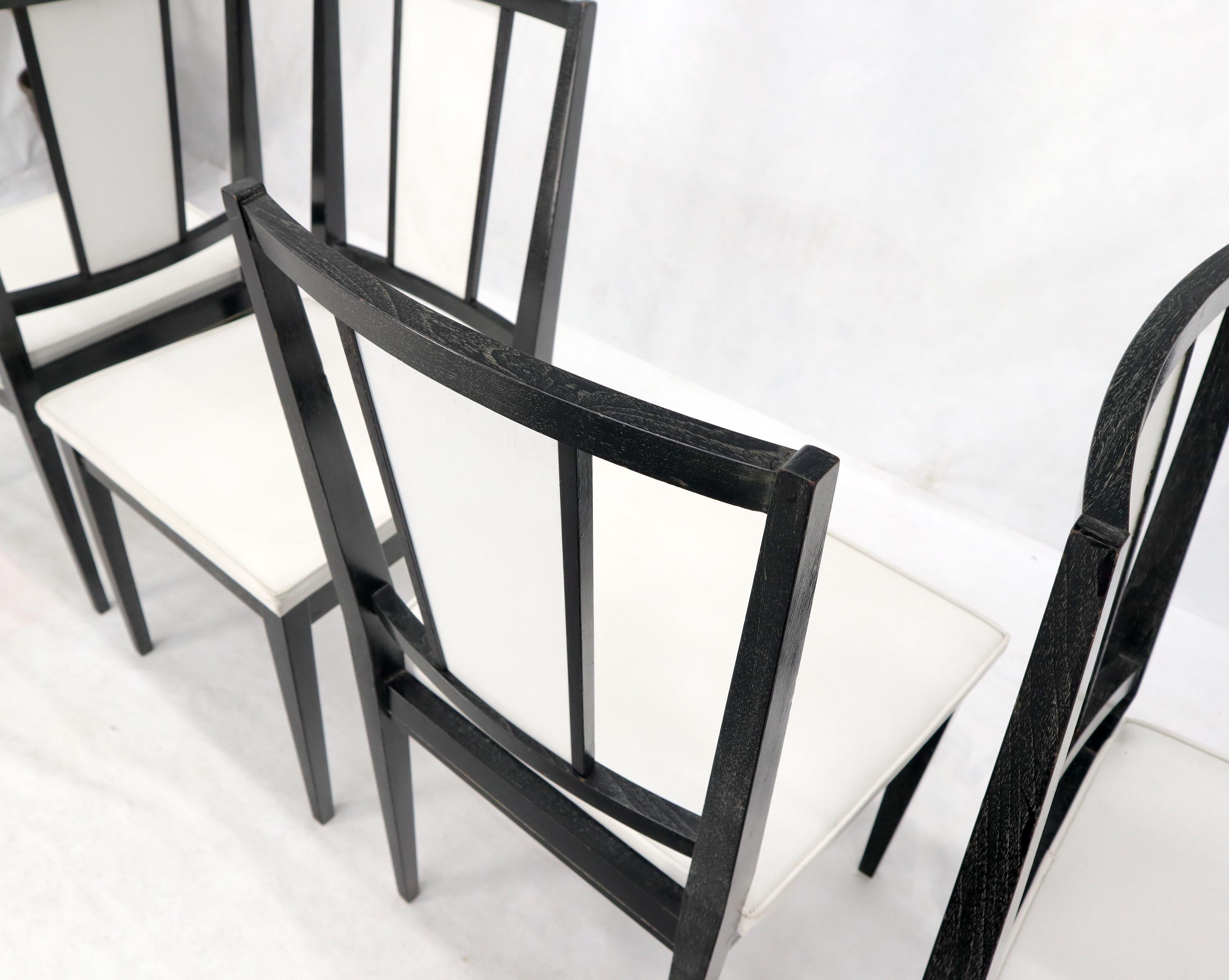 Set of Six Ebonized Cerused Walnut Dining Chairs For Sale 6