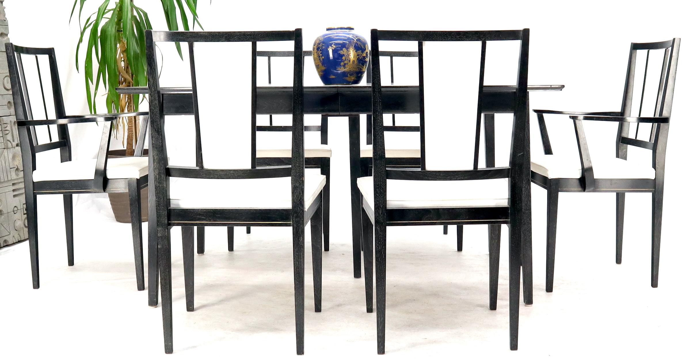 Set of Six Ebonized Cerused Walnut Dining Chairs For Sale 12