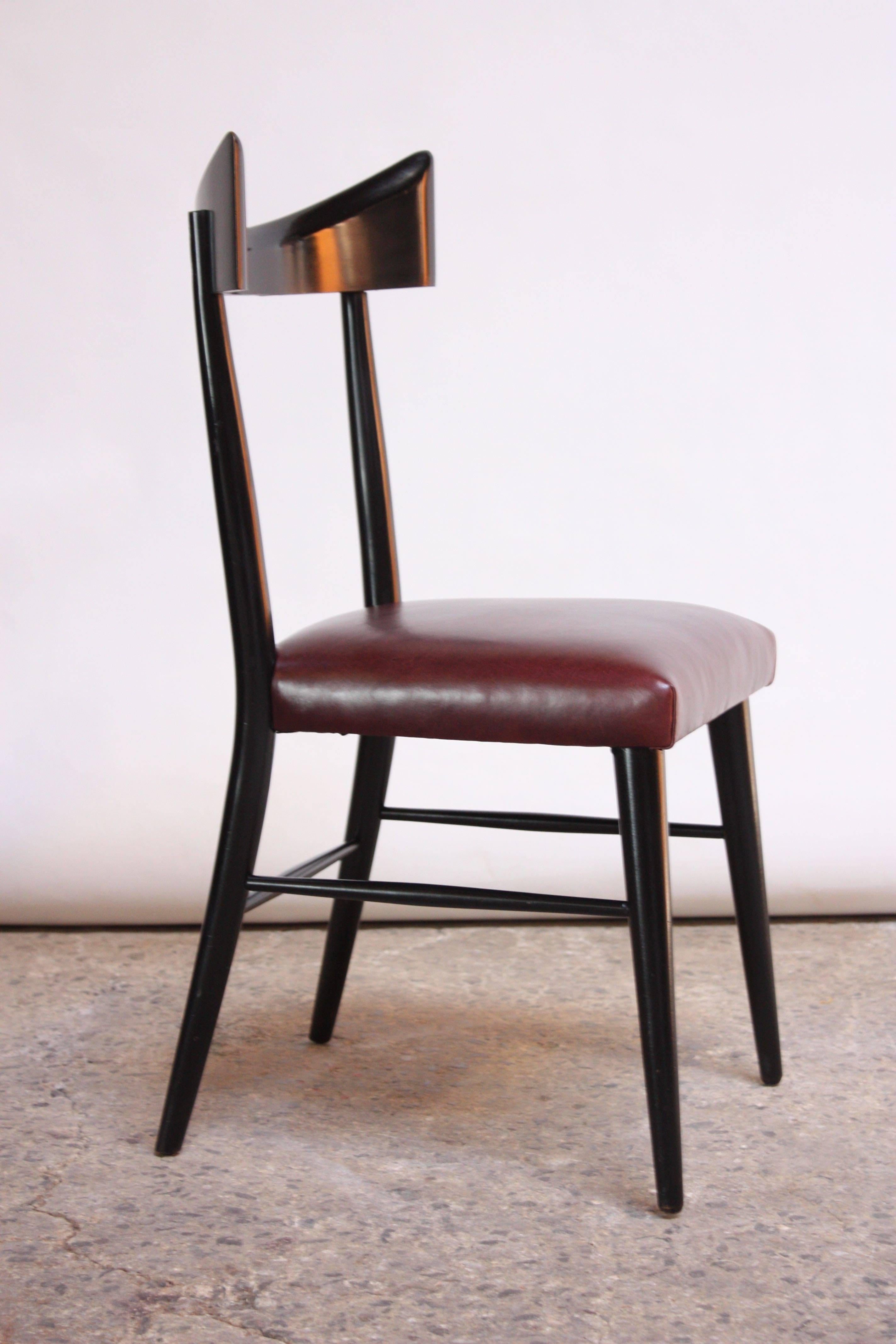 Set of Six Ebonized Curved-Back Dining Chairs by Paul McCobb for Planner Group 4