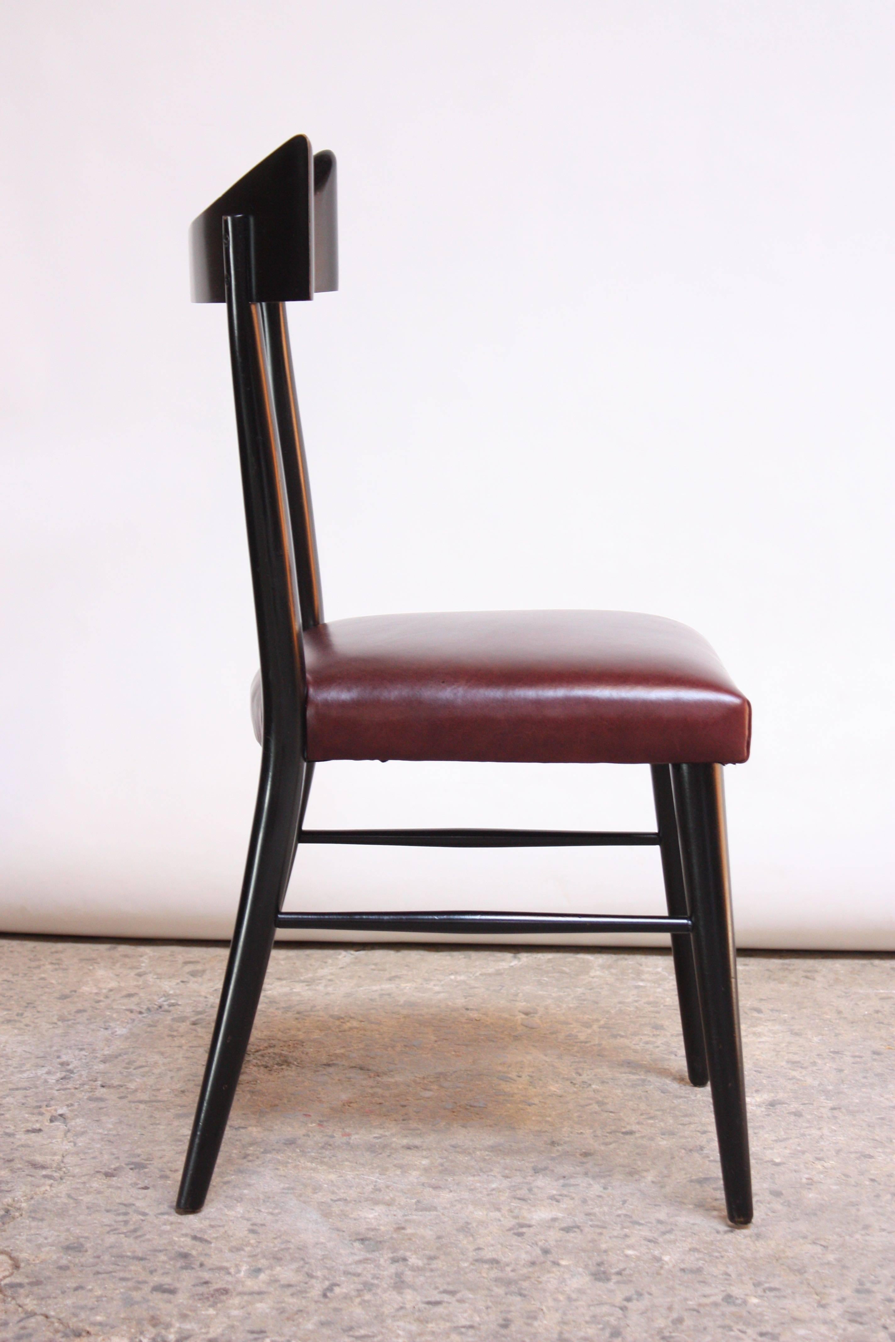 Set of Six Ebonized Curved-Back Dining Chairs by Paul McCobb for Planner Group 5