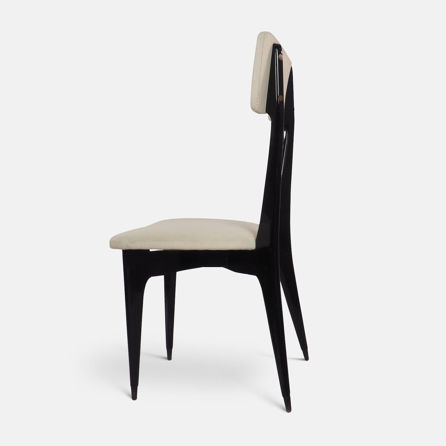 Set of Six Ebonized Dining Chairs Attributed to Ico Parisi 8
