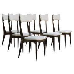 Set of Six Ebonized Dining Chairs Attributed to Ico Parisi