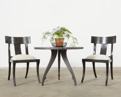 Set of Six Ebonized Neoclassical Style Klismos Dining Chairs