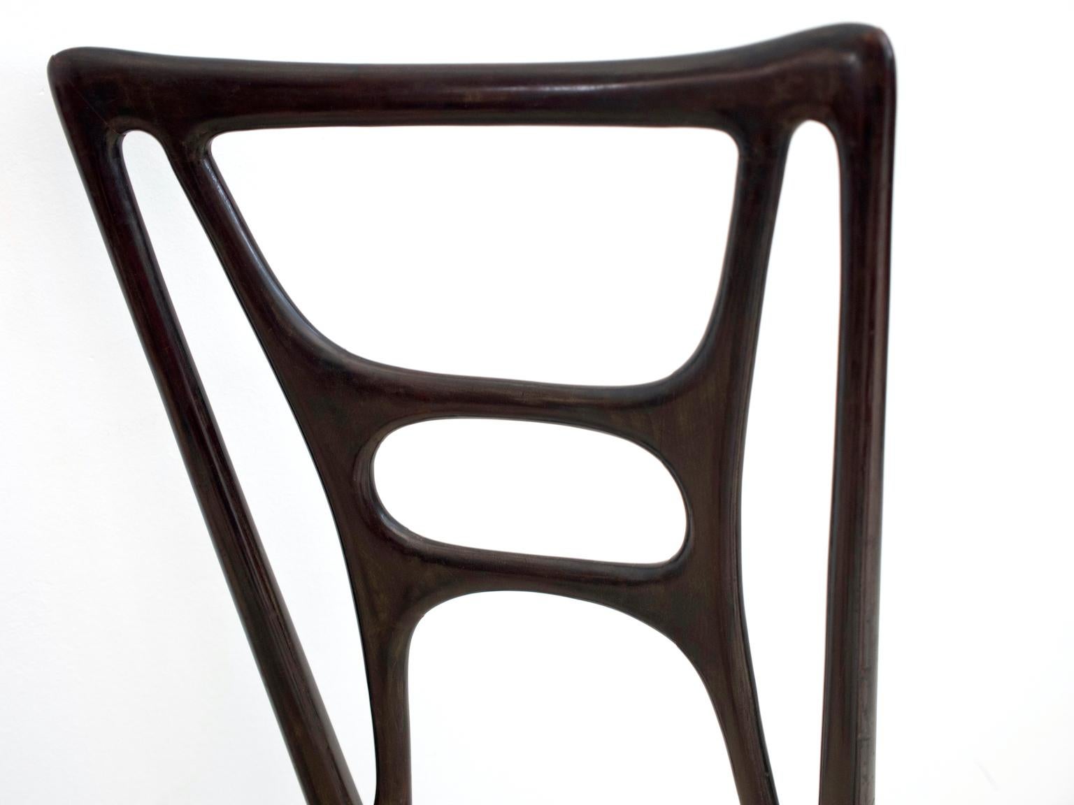 Set of Six Ebonized Wood Dining Chairs 5