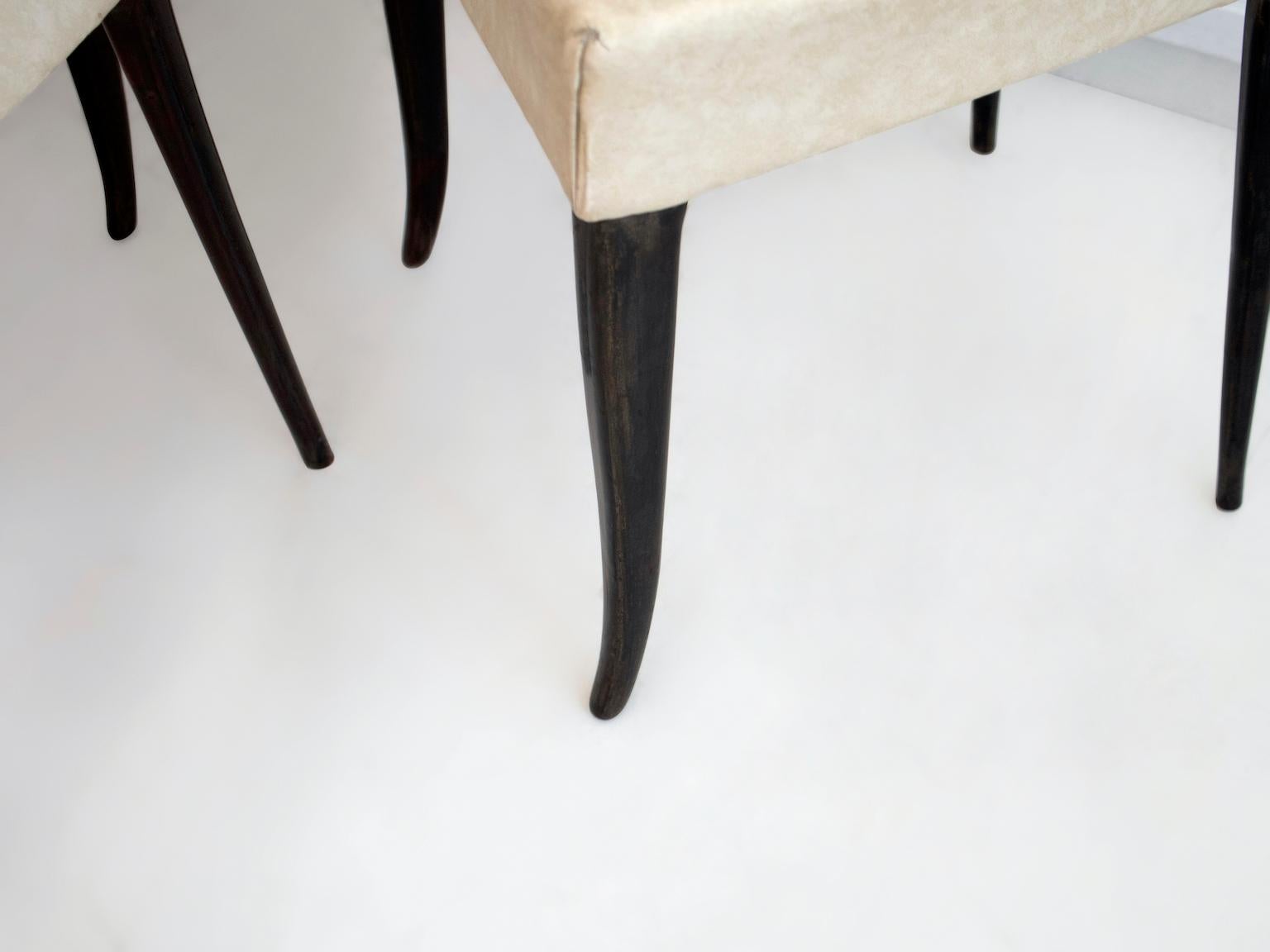 Set of Six Ebonized Wood Dining Chairs 8