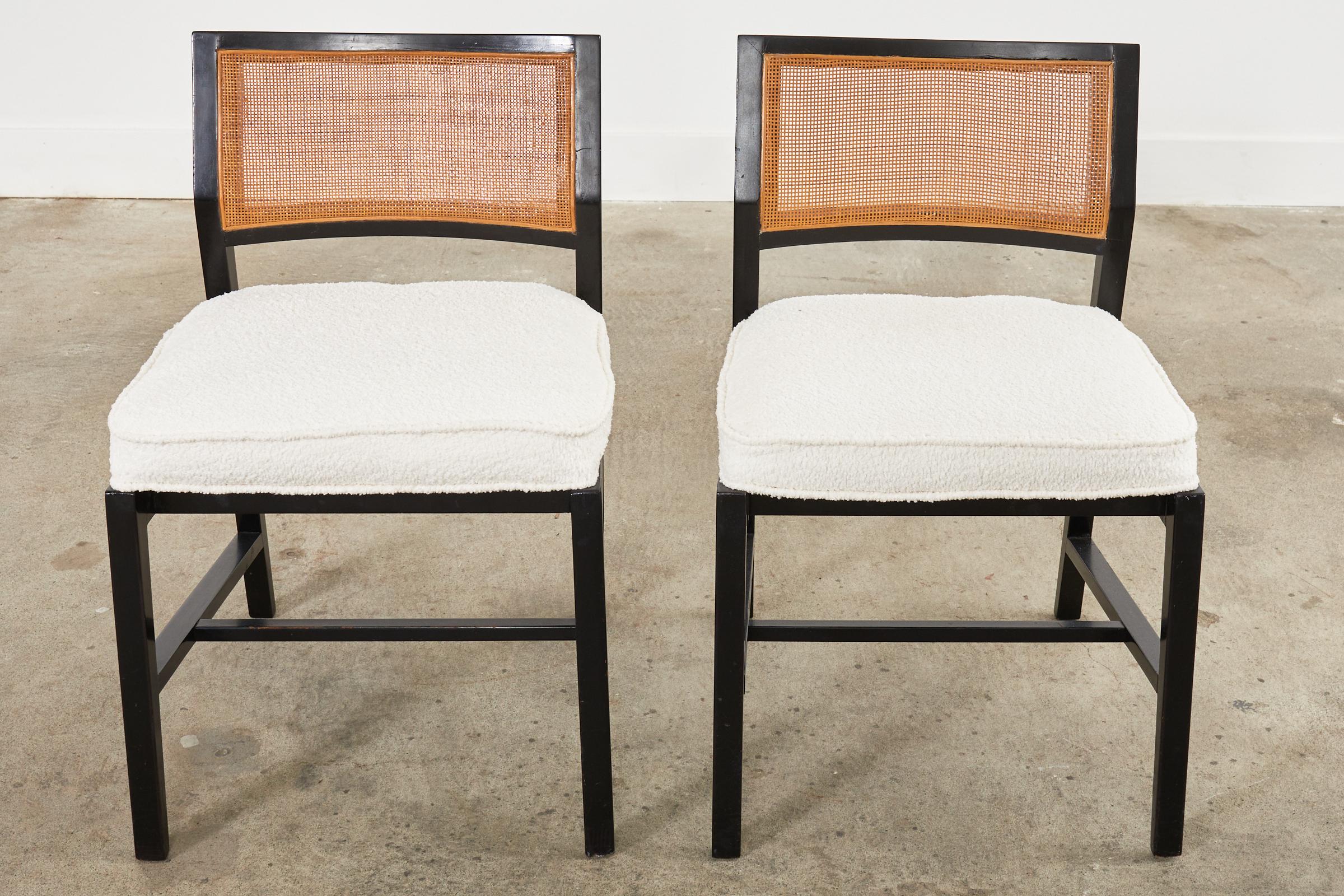 Ensemble de six chaises de salle à manger cannées Edward Wormley pour Dunbar Bon état - En vente à Rio Vista, CA