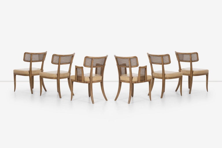 Mid-20th Century Set of Six Edward Wormley for Dunbar Curved-Back Dining Chairs For Sale