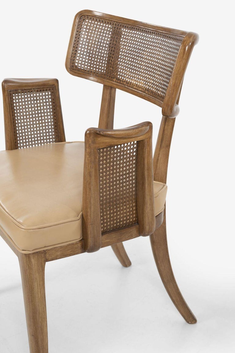 Set of Six Edward Wormley for Dunbar Curved-Back Dining Chairs For Sale 1