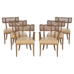 Set of Six Edward Wormley for Dunbar Curved-Back Dining Chairs
