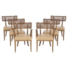 Set of Six Edward Wormley for Dunbar Curved-Back Dining Chairs