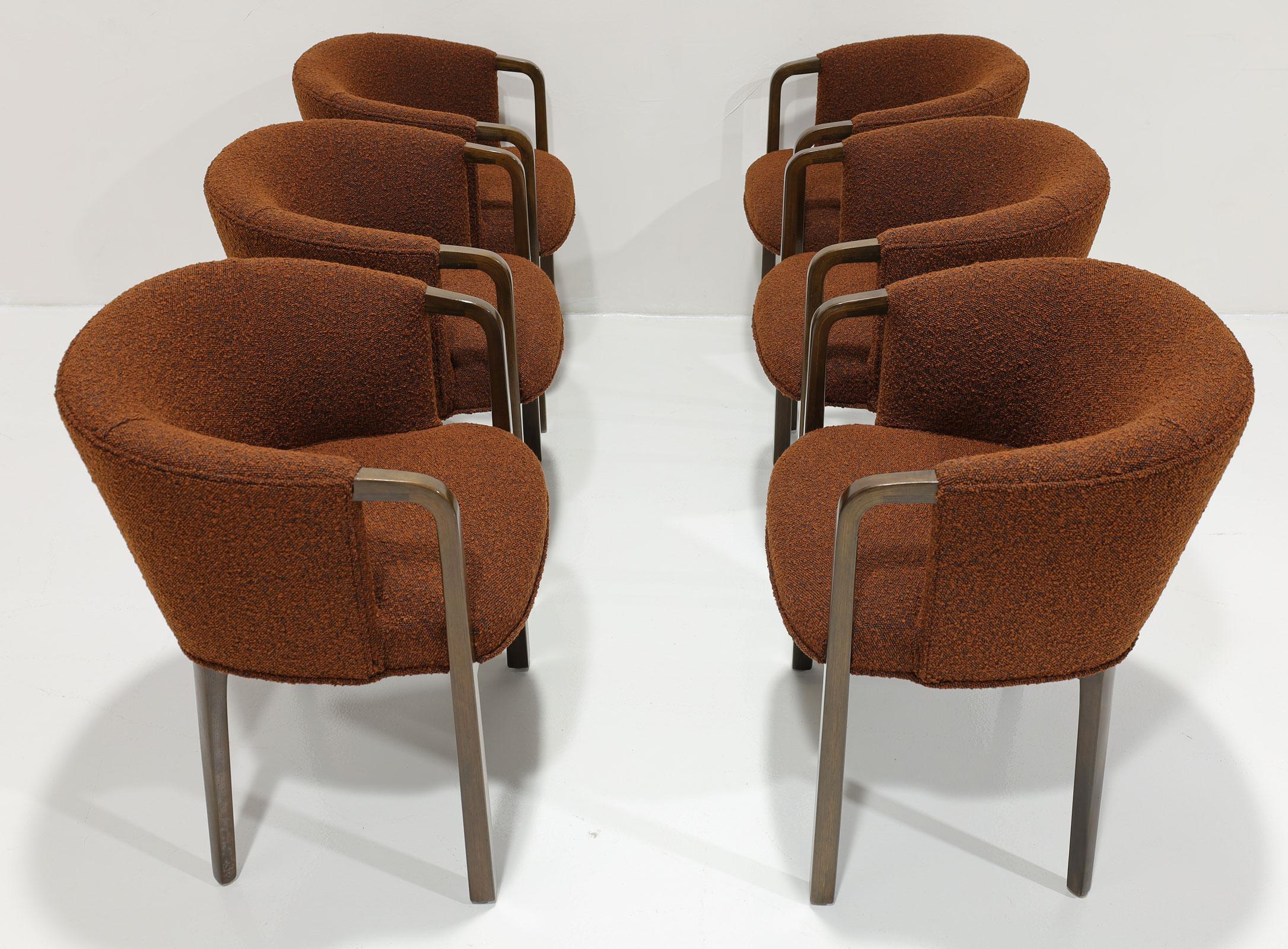Mid-Century Modern Ensemble de six chaises de salle à manger Boucle Edward Wormley pour Dunbar en vente
