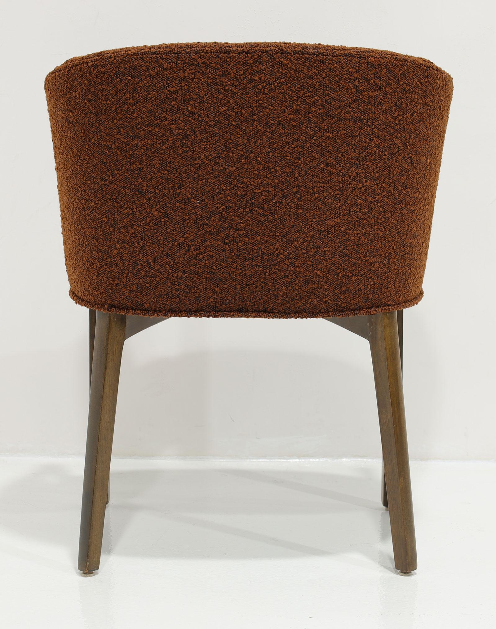 Tissu d'ameublement Ensemble de six chaises de salle à manger Boucle Edward Wormley pour Dunbar en vente