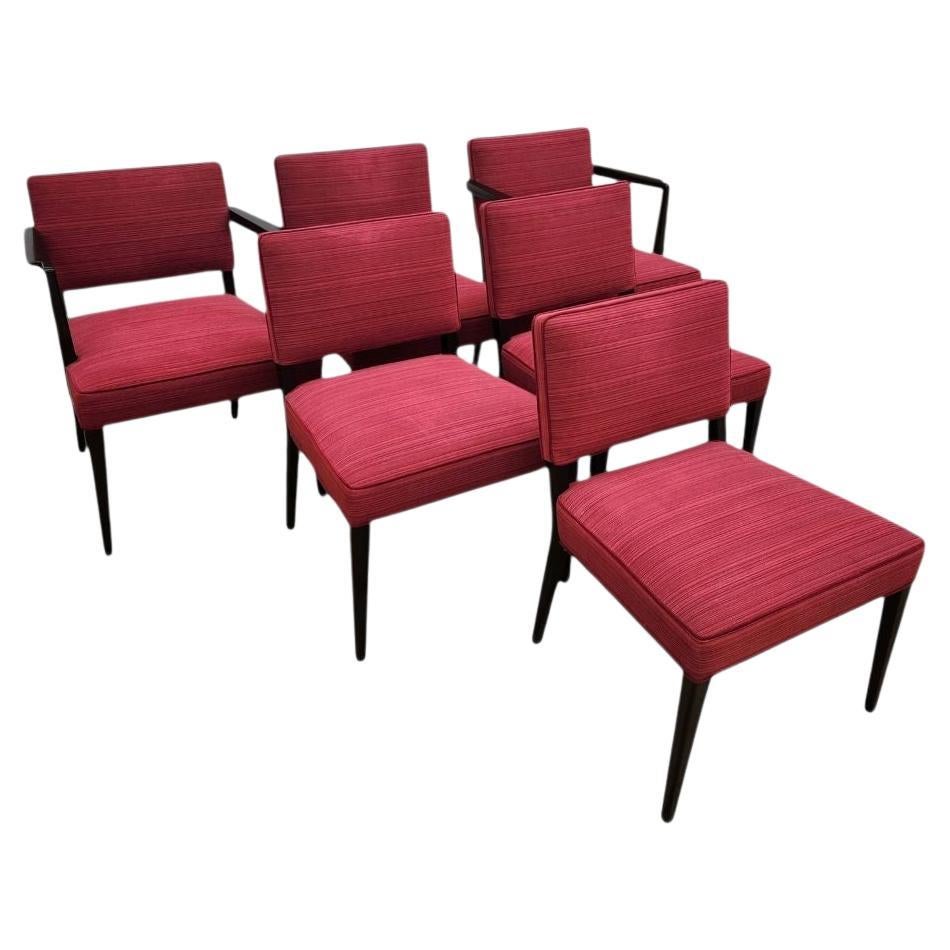 Satz von sechs Edward Wormley Mid Century Dunbar Esszimmerstühle CIRCA 1940-50
s