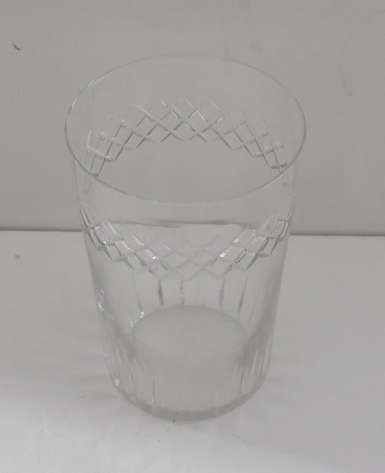 Set of Six Edwardian Glass Tumblers Engraved Drinking Glasses, circa 1905 For Sale 1