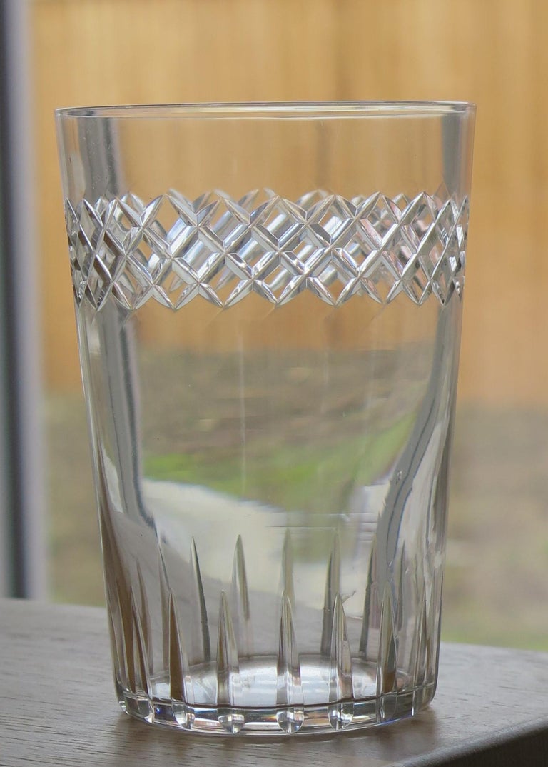 Set of Six Edwardian Glass Tumblers Engraved Drinking Glasses, circa 1905 For Sale 4