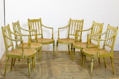 Set of Six Edwardian Painted Armchairs in the George III Style