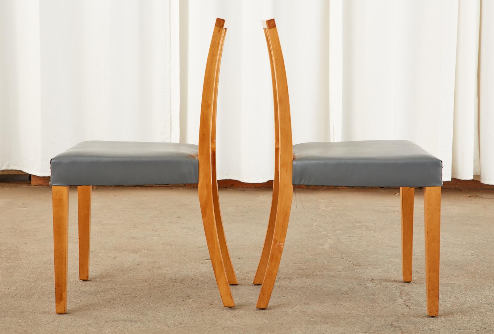 Set of Six Eliel Saarinen Birch Dining Chairs For Sale 4