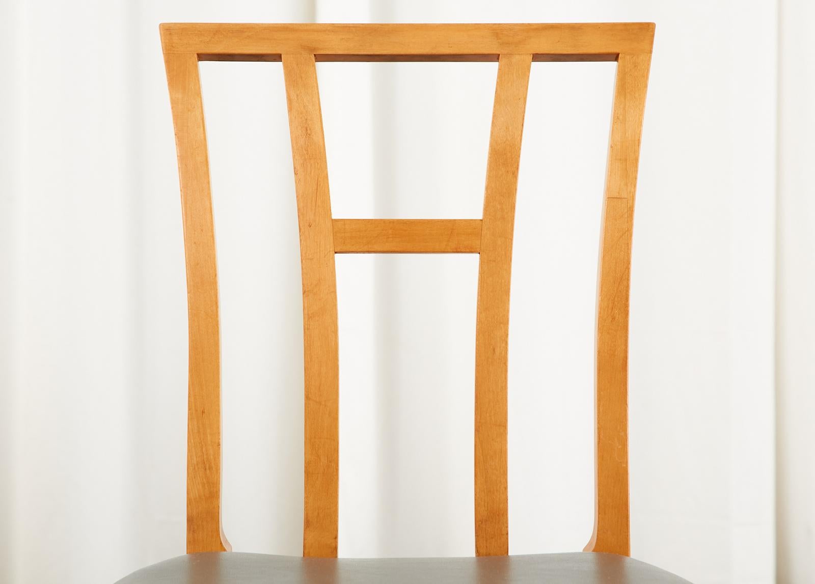 Set of Six Eliel Saarinen Birch Dining Chairs For Sale 9