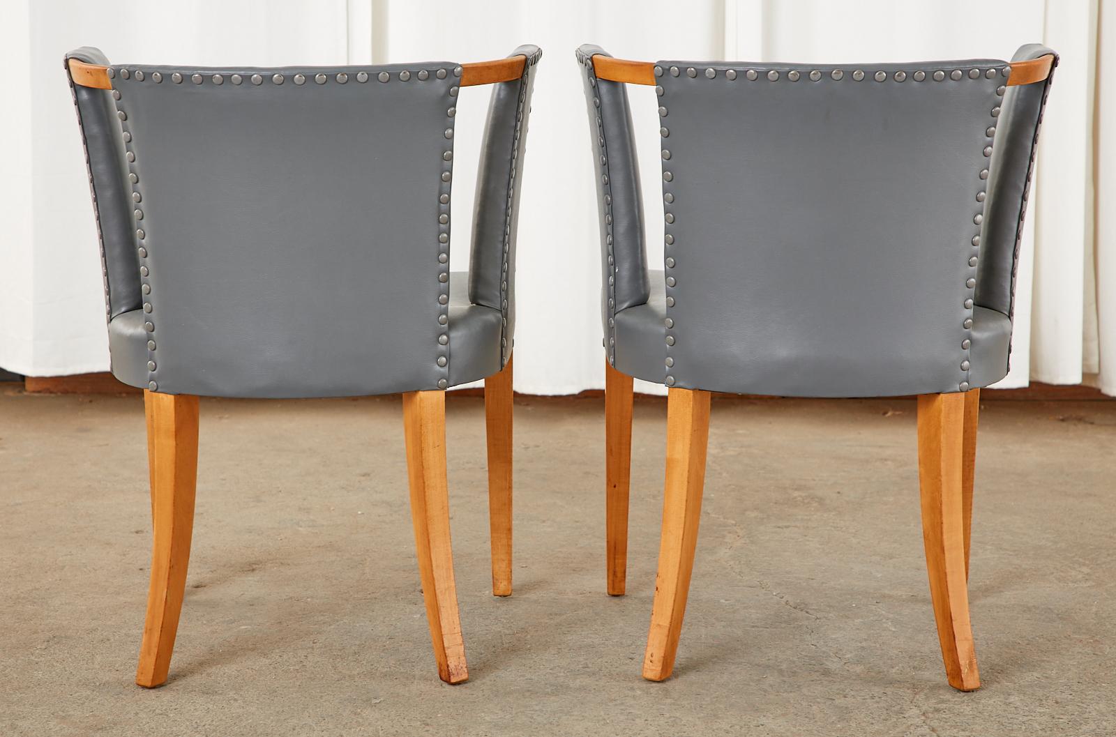 Naugahyde Set of Six Eliel Saarinen Birch Dining Chairs For Sale