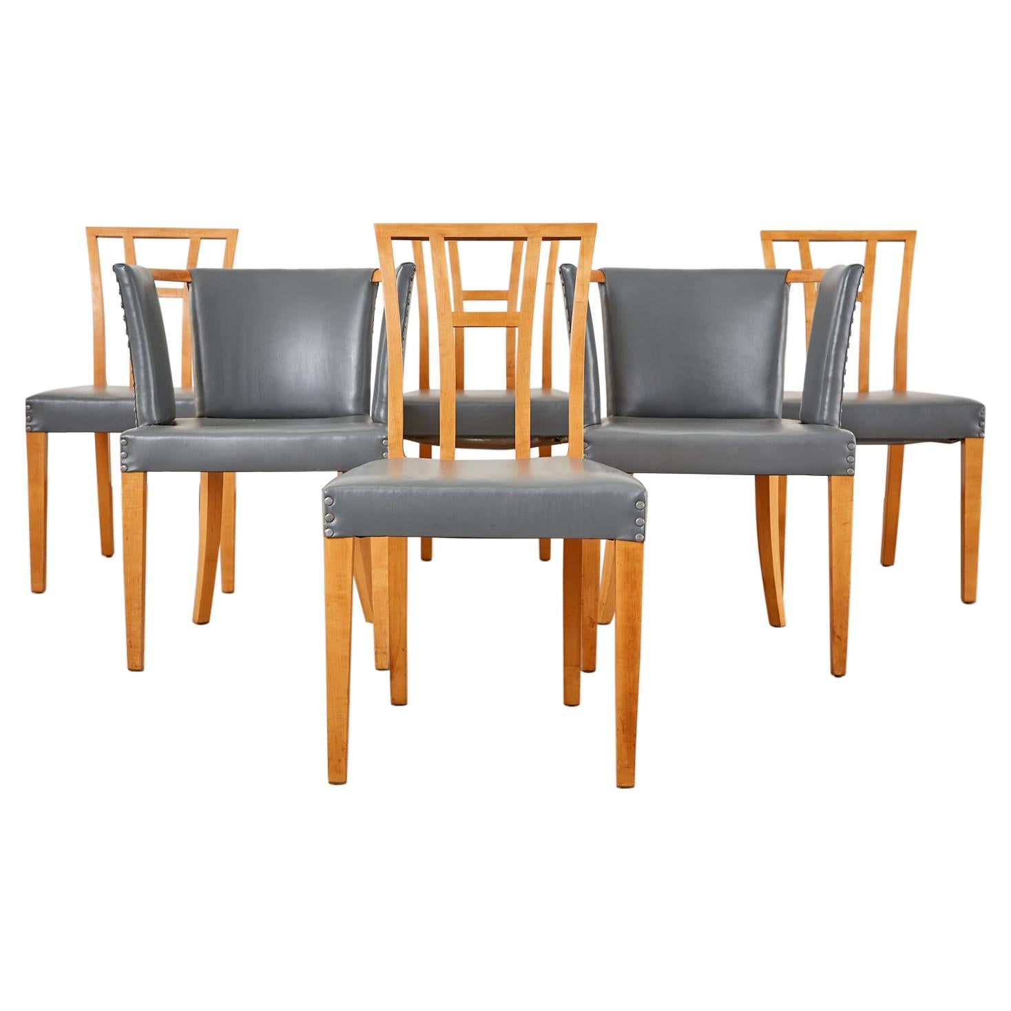 Set of Six Eliel Saarinen Birch Dining Chairs For Sale