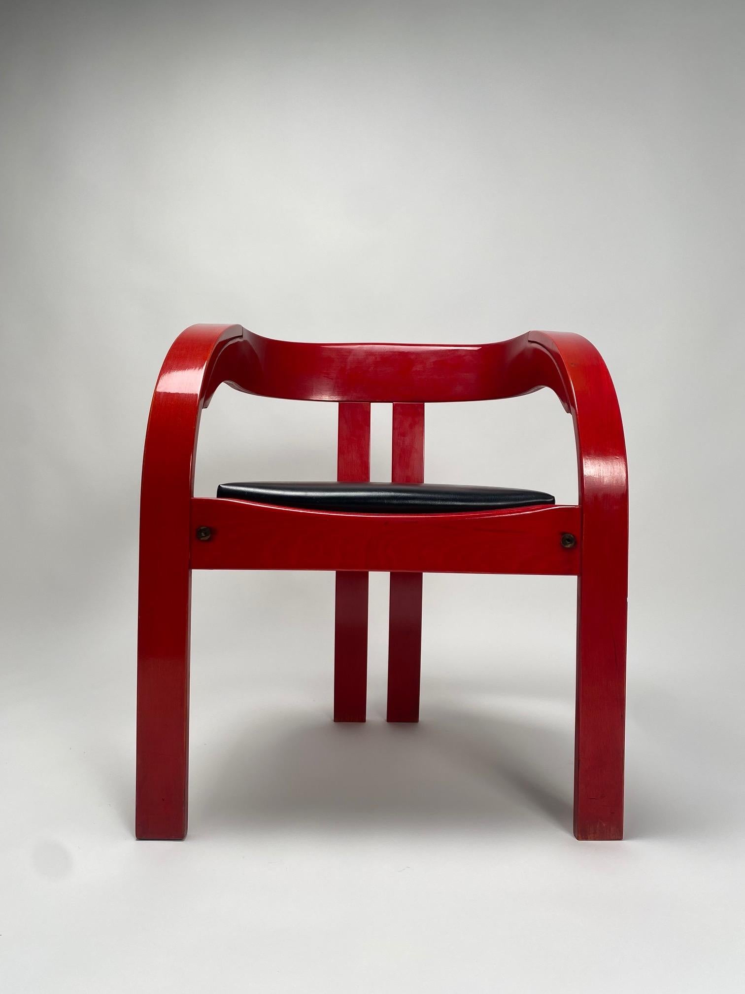 italien Ensemble de six fauteuils Elisa de Giovanni Battista Bassi, Poltrona, années 1960, bois en vente