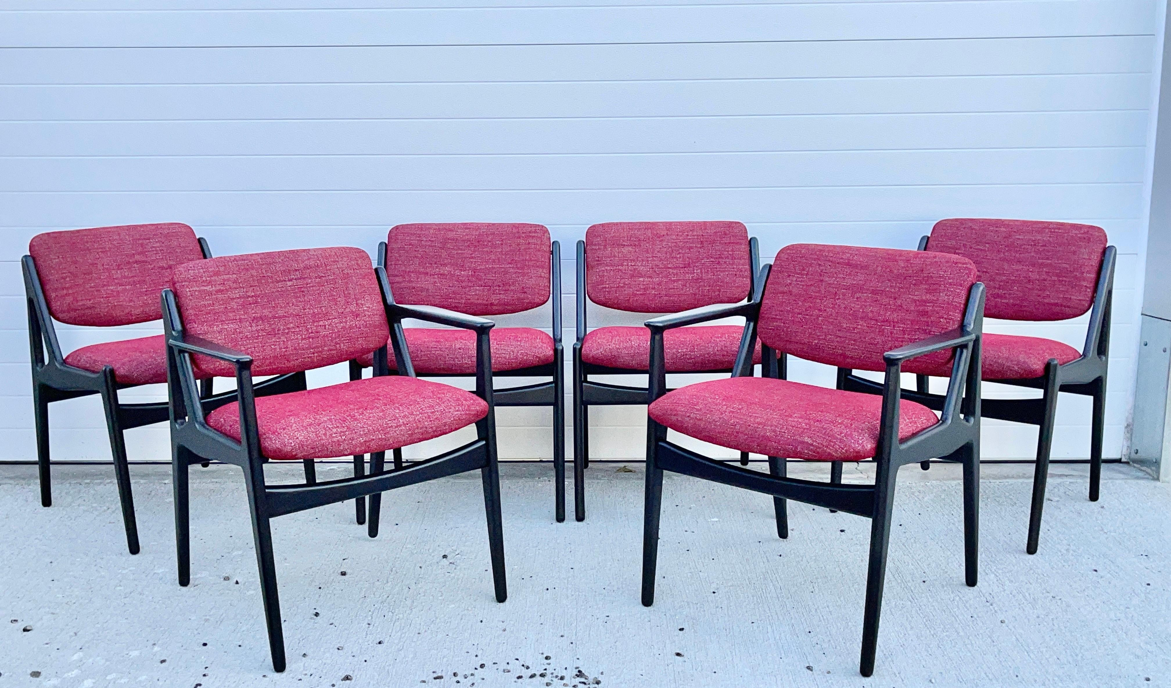 Set of Six Ella Tilt-Back Dining Chairs by Arne Vodder for Vamo Sonderborg For Sale 2