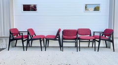 Satz von sechs Ella-Esszimmerstühlen mit Klappbrisur von Arne Vodder für Vamo Sonderborg