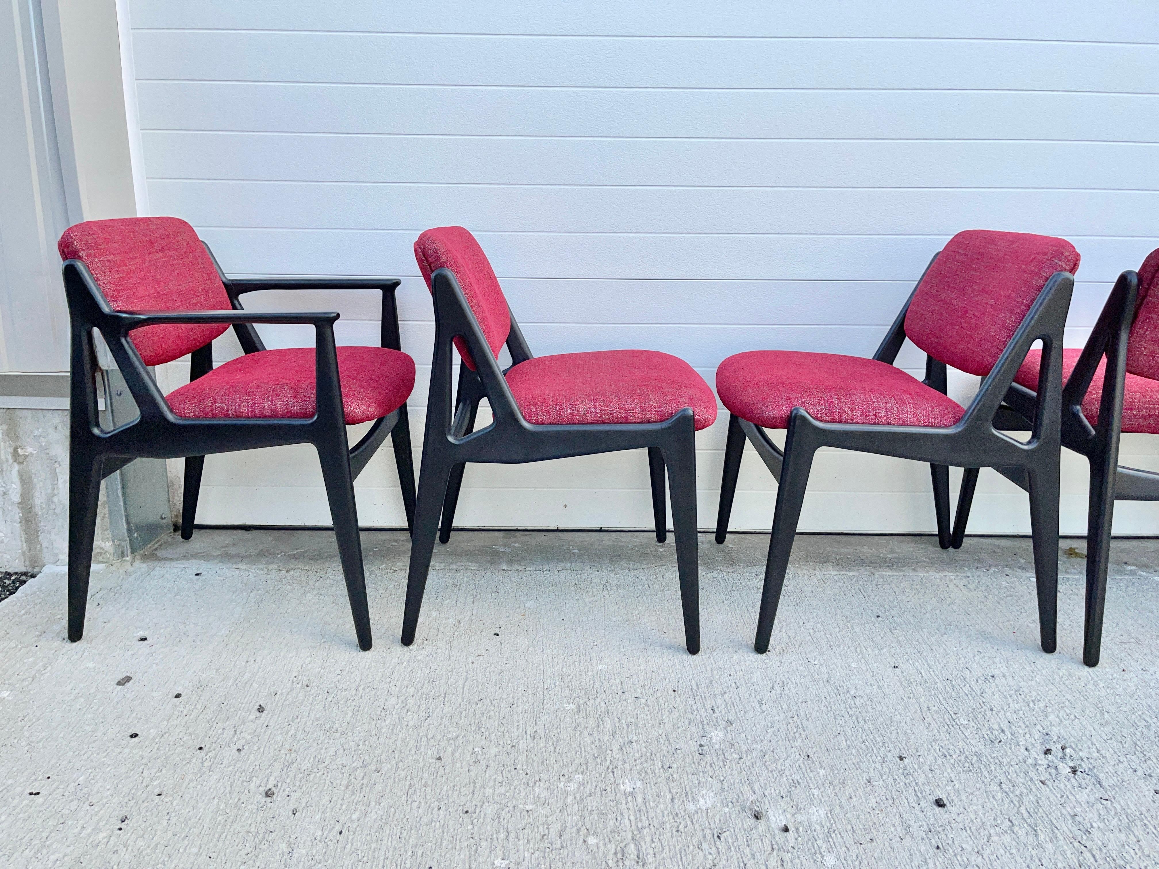 Danish Set of Six Ella Tilt-Back Dining Chairs by Arne Vodder for Vamo Sonderborg For Sale