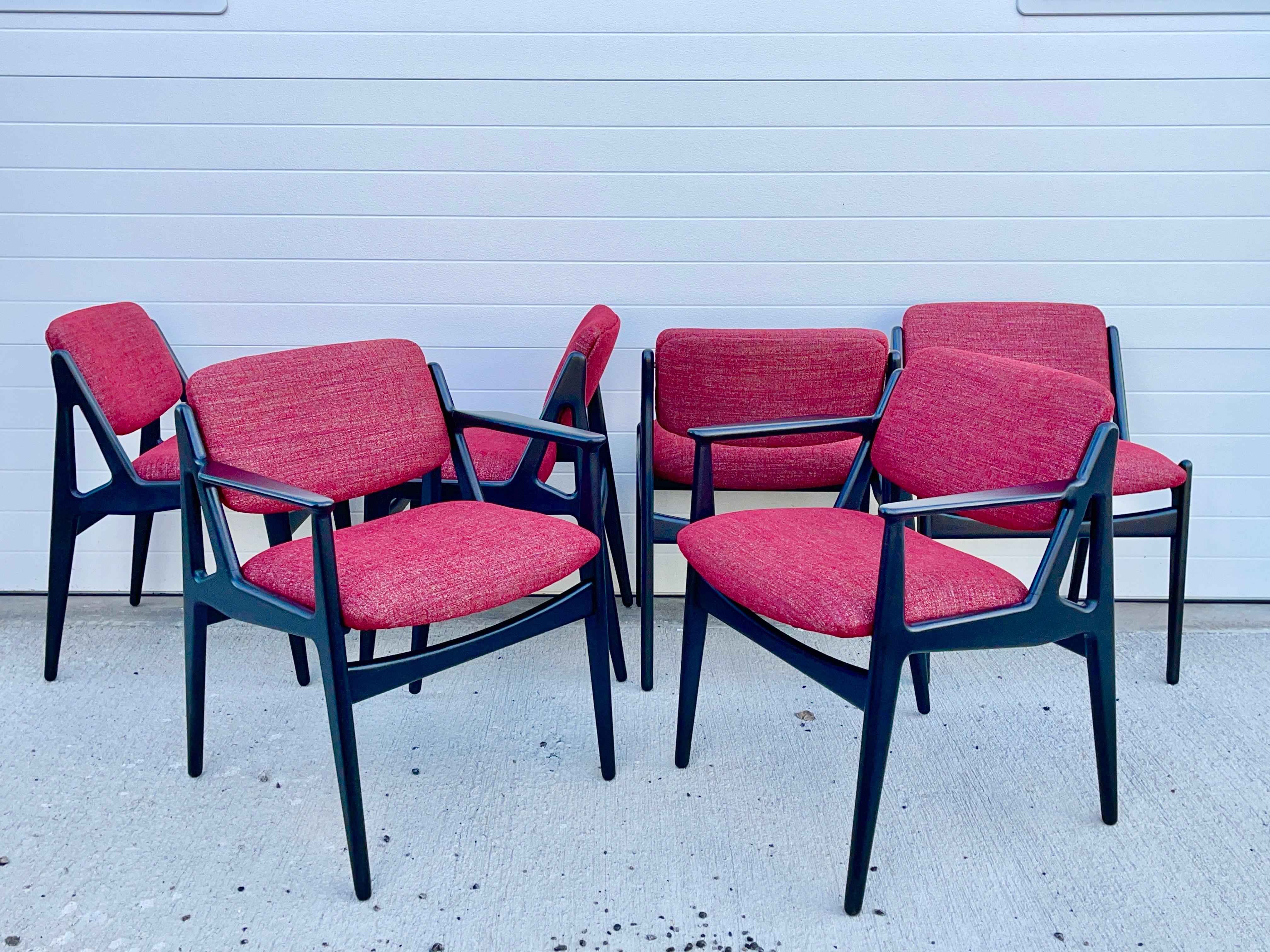 Teak Set of Six Ella Tilt-Back Dining Chairs by Arne Vodder for Vamo Sonderborg For Sale