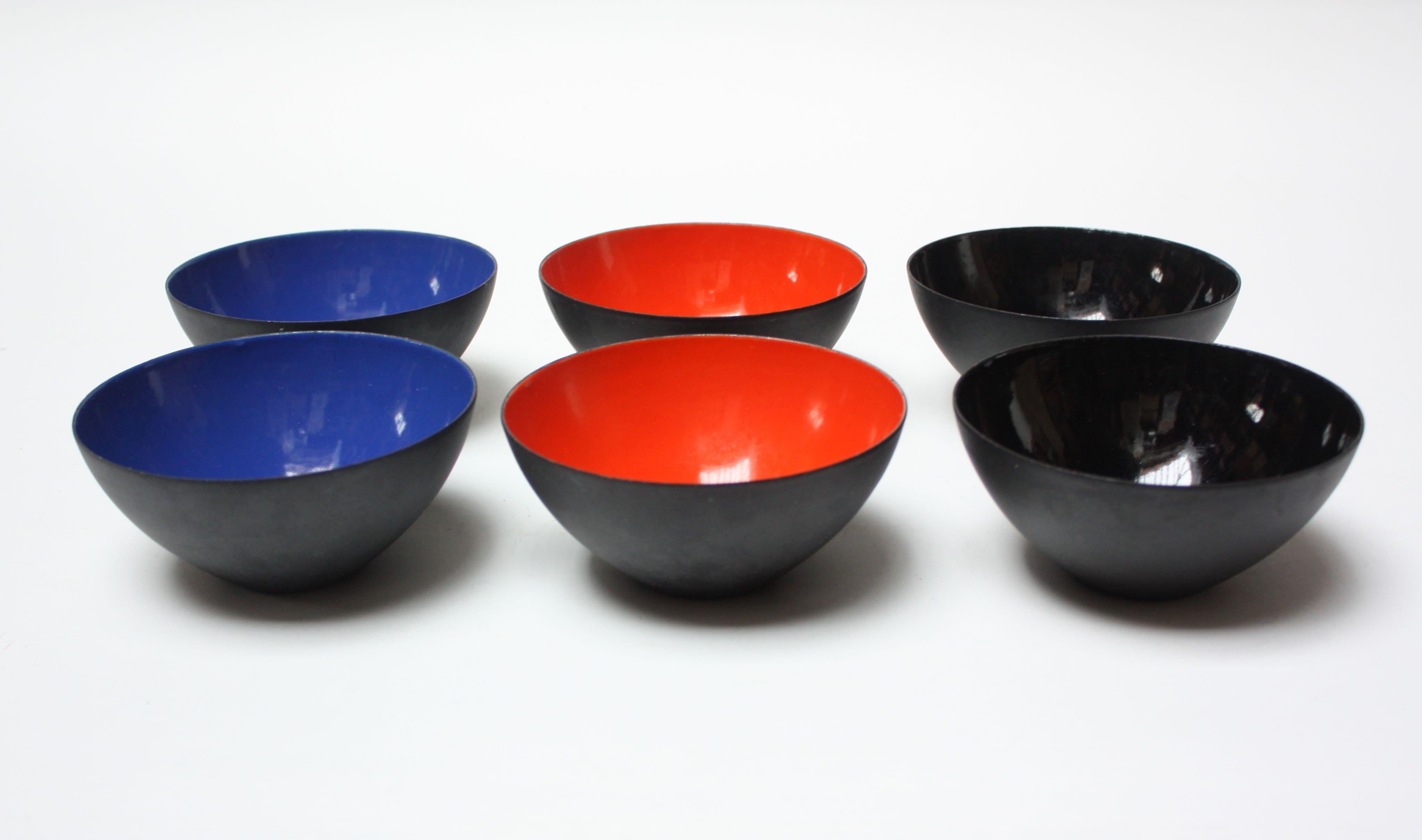 Set of Six Enamel Krenit Bowls by Herbert Krenchel For Sale 3