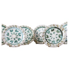 Set of Six Enamelled Plates by Cécile Dein, French Ceramist, Circa 1960