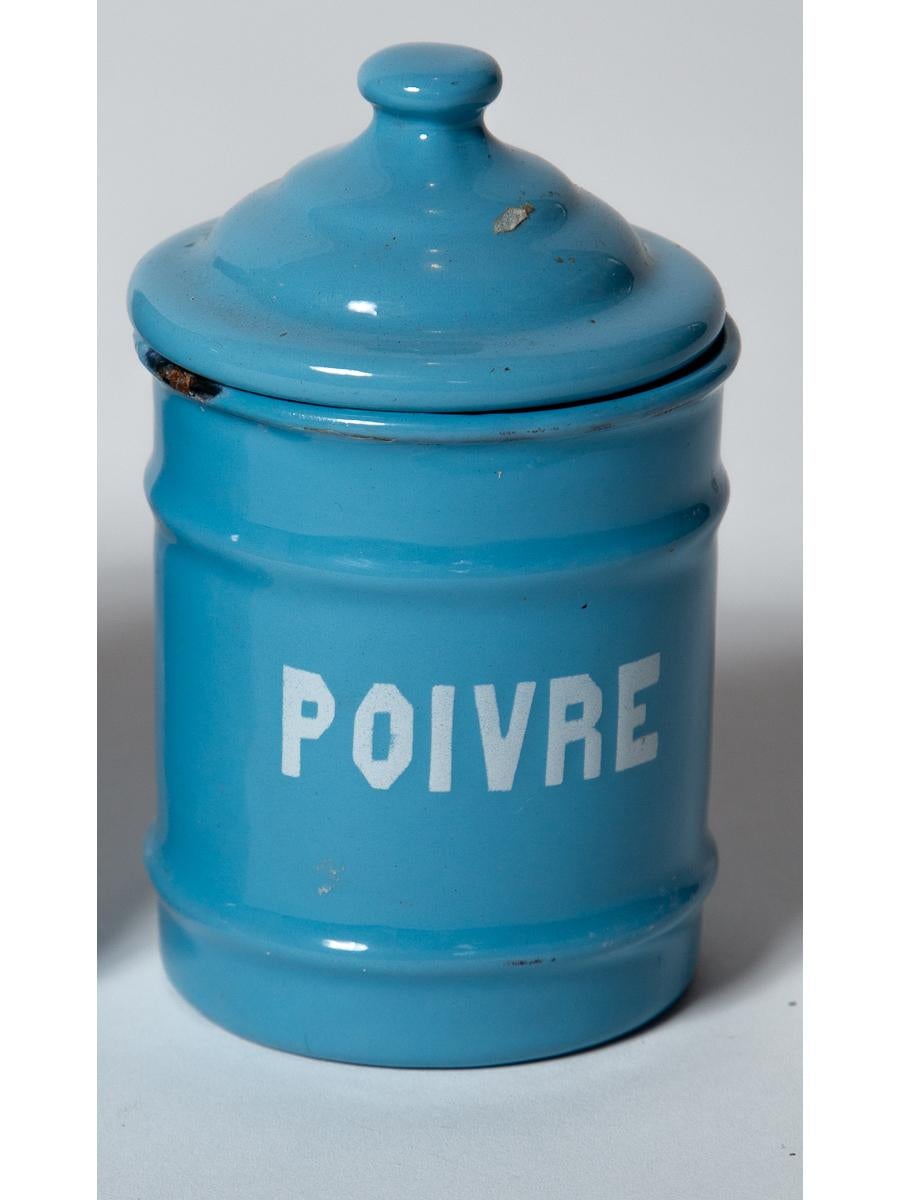 Juego de seis botes de esmalte, Bélgica, hacia 1920 en venta 5