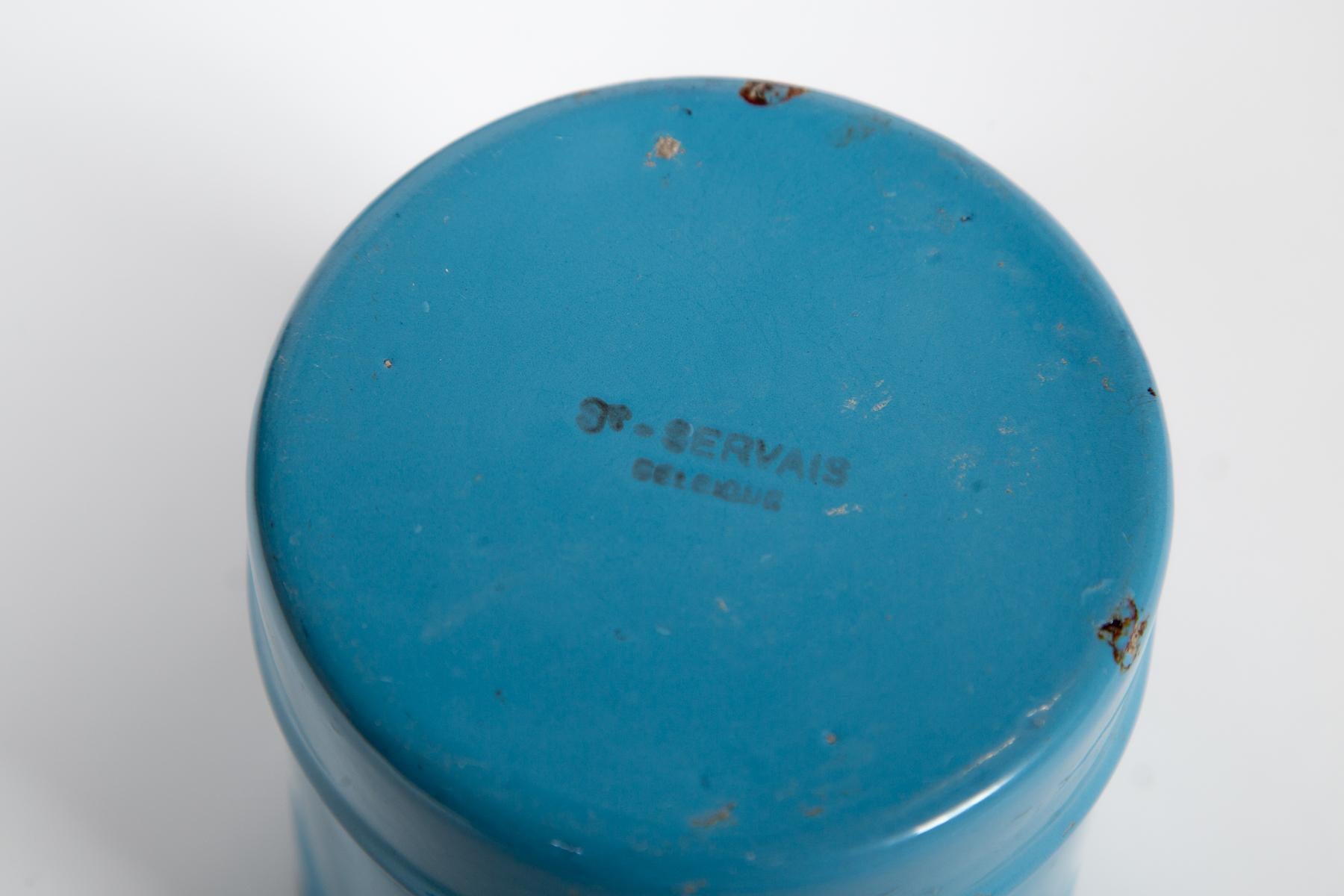 Juego de seis botes de esmalte, Bélgica, hacia 1920 principios del siglo XX en venta