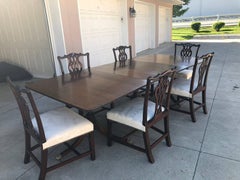 Set of Six English 18th Century George III Mahogany Chippendale Dining Chairs