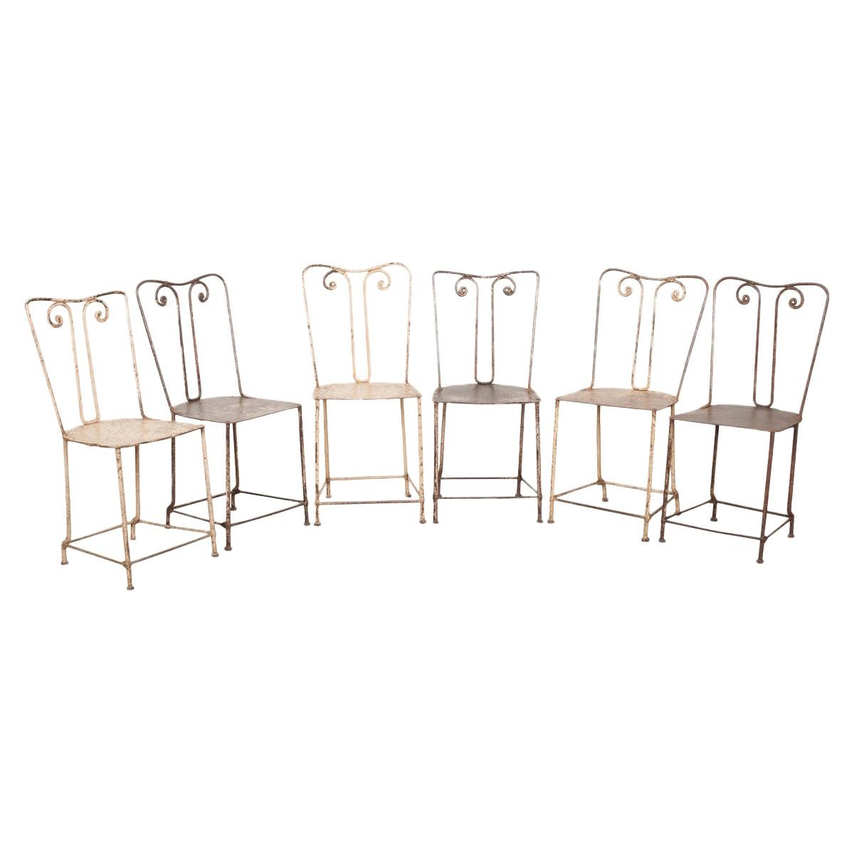 Set of Six English 19th Century Garden Chairs